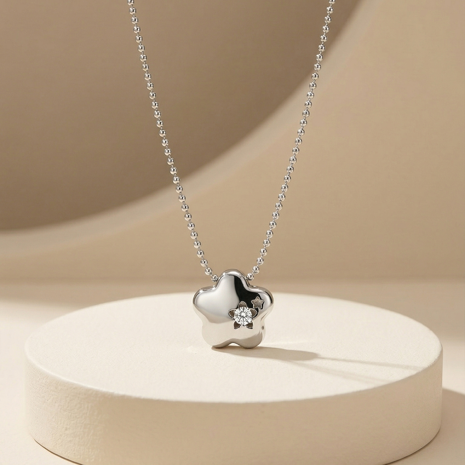 Dây chuyền GF 14K ball chain Blossom Crystal BN JEWELRY