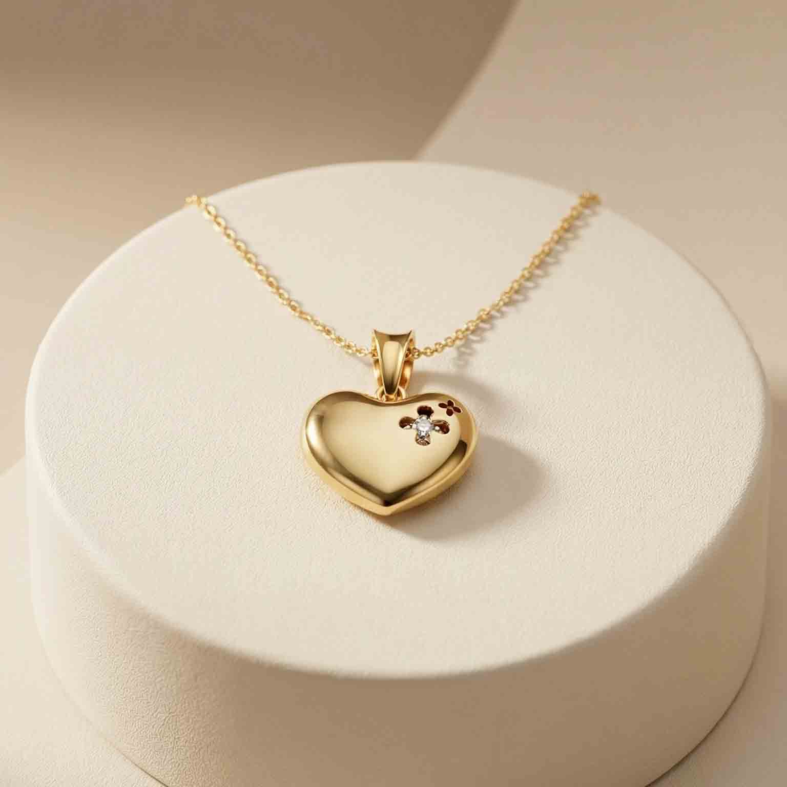 Mặt dây chuyền trái tim Blink Star Heart đính đá moissanite BN JEWELRY