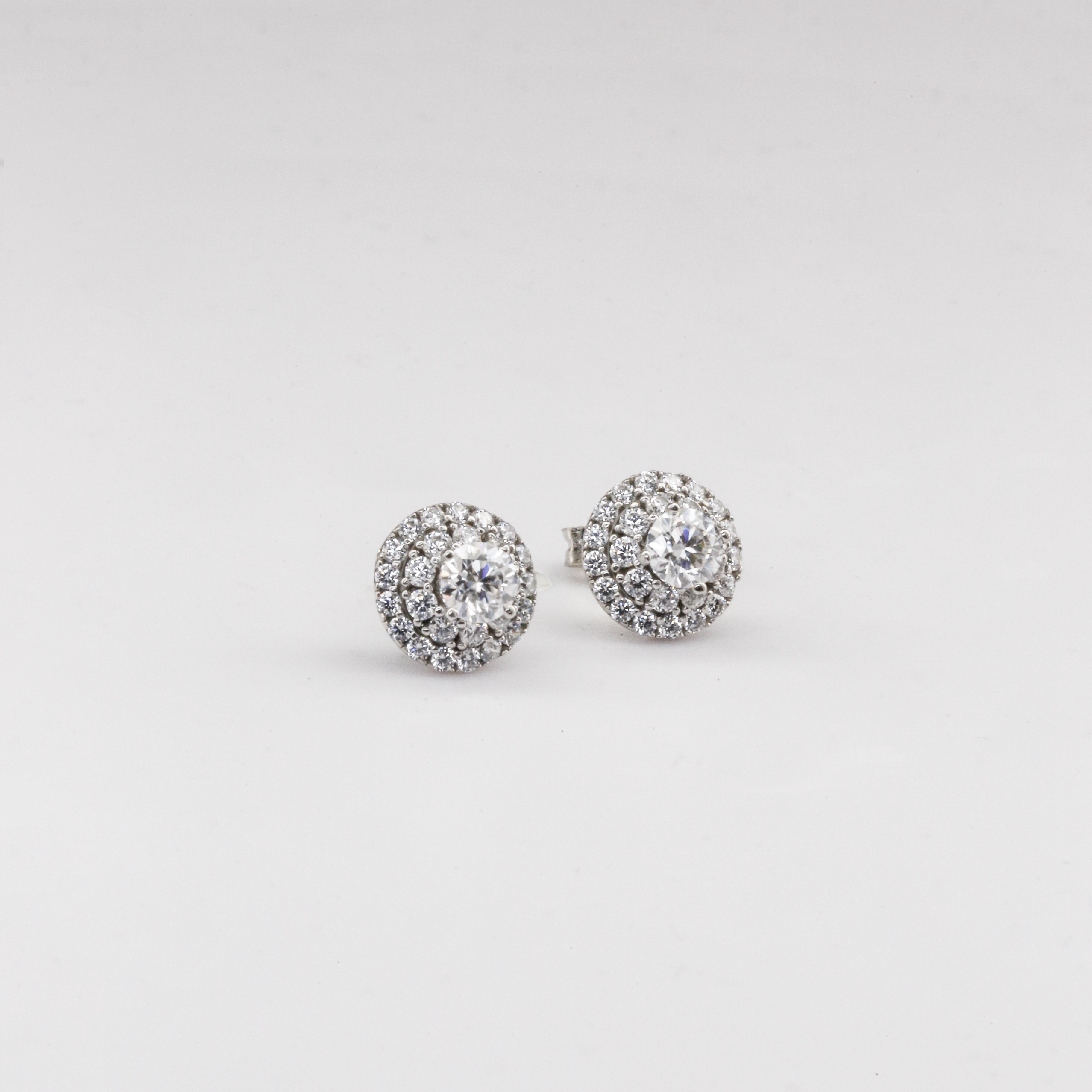 Bông tai Bạch kim Platinum 10% thiết kế halo đính đá moissanite BN JEWELRY | đá 4.0 ly - BDY2257_PT