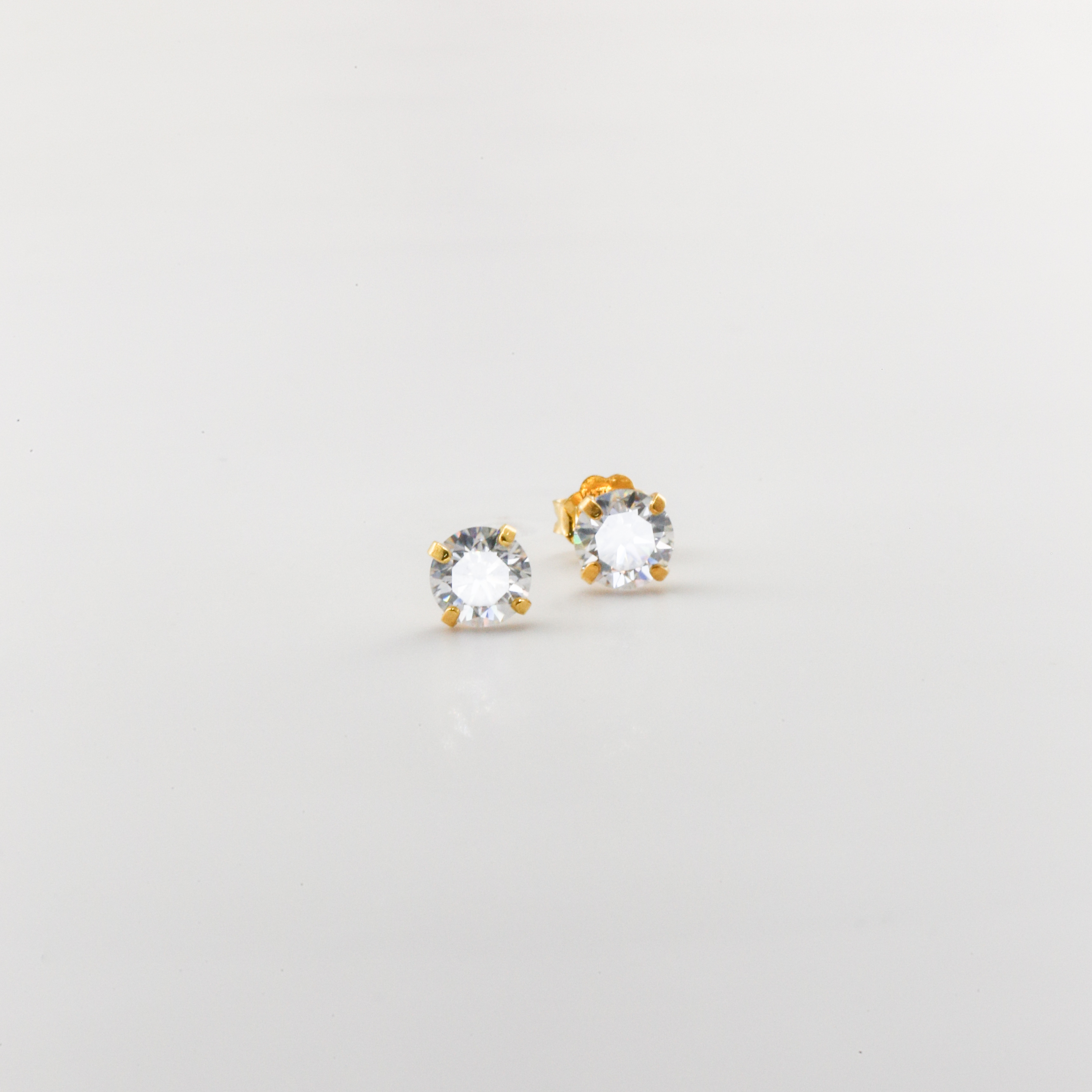 Bông tai Bạch kim Platinum 10% Solitaire nụ đá moissanite BN JEWELRY | đá 5.0 ly - BDY2408_PT_V