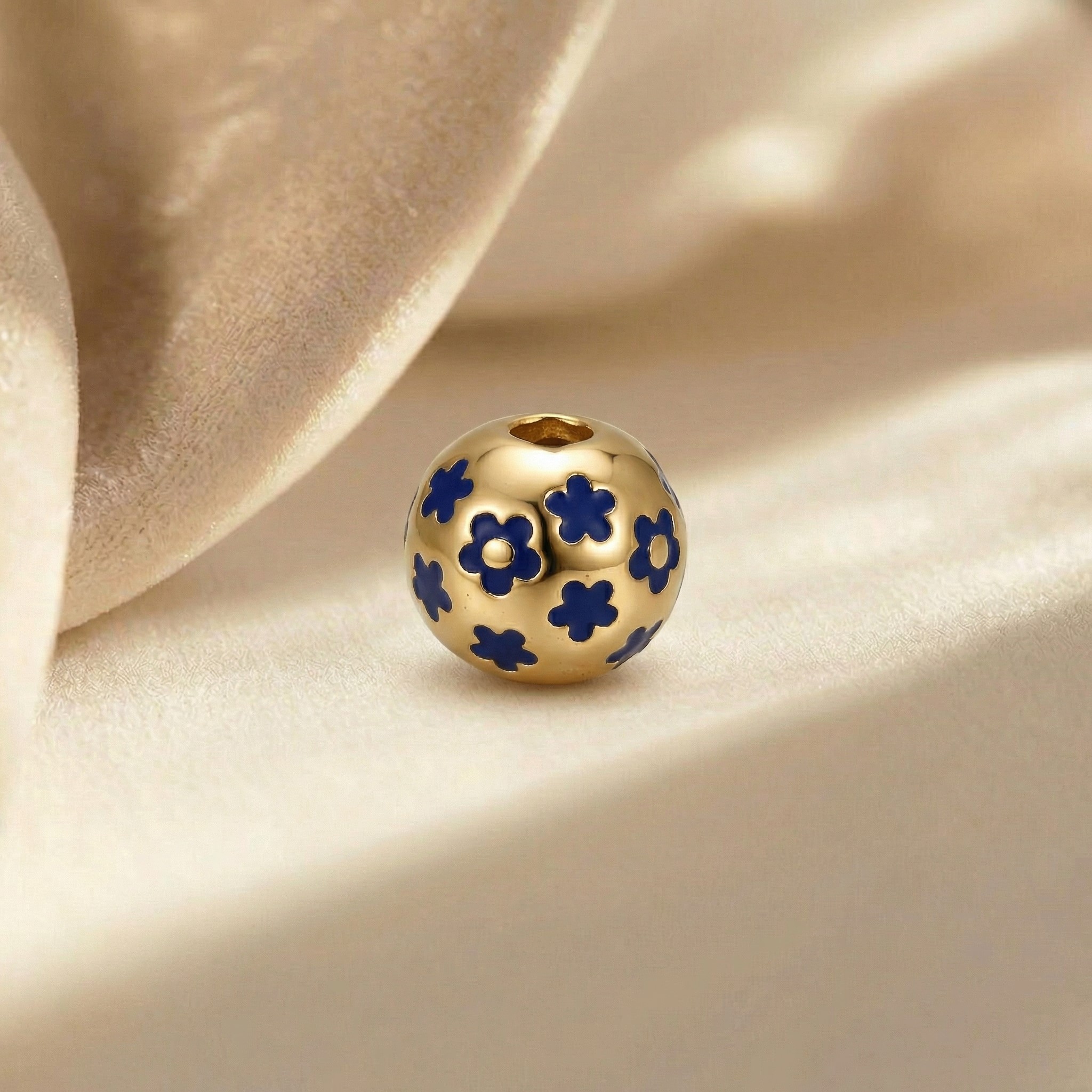 Mặt dây chuyền GF 14K thiết kế Charm bi hoa xanh 5 cánh BN JEWELRY - PK502_E