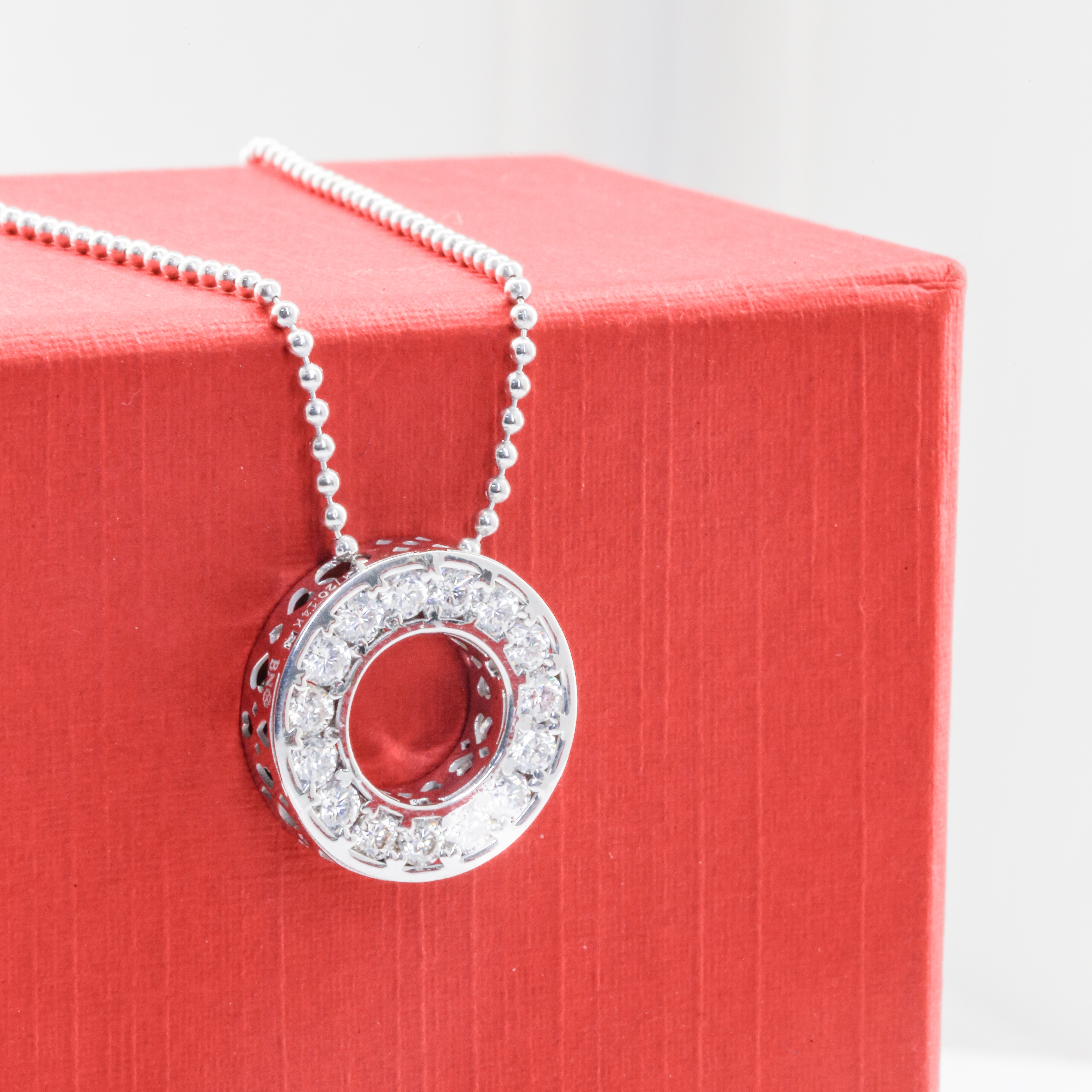 Bộ dây chuyền Gold Filled 1/20 14K mắt bi mặt Halo Infinite tròn đính đá BN JEWELRY - DKY2700_E