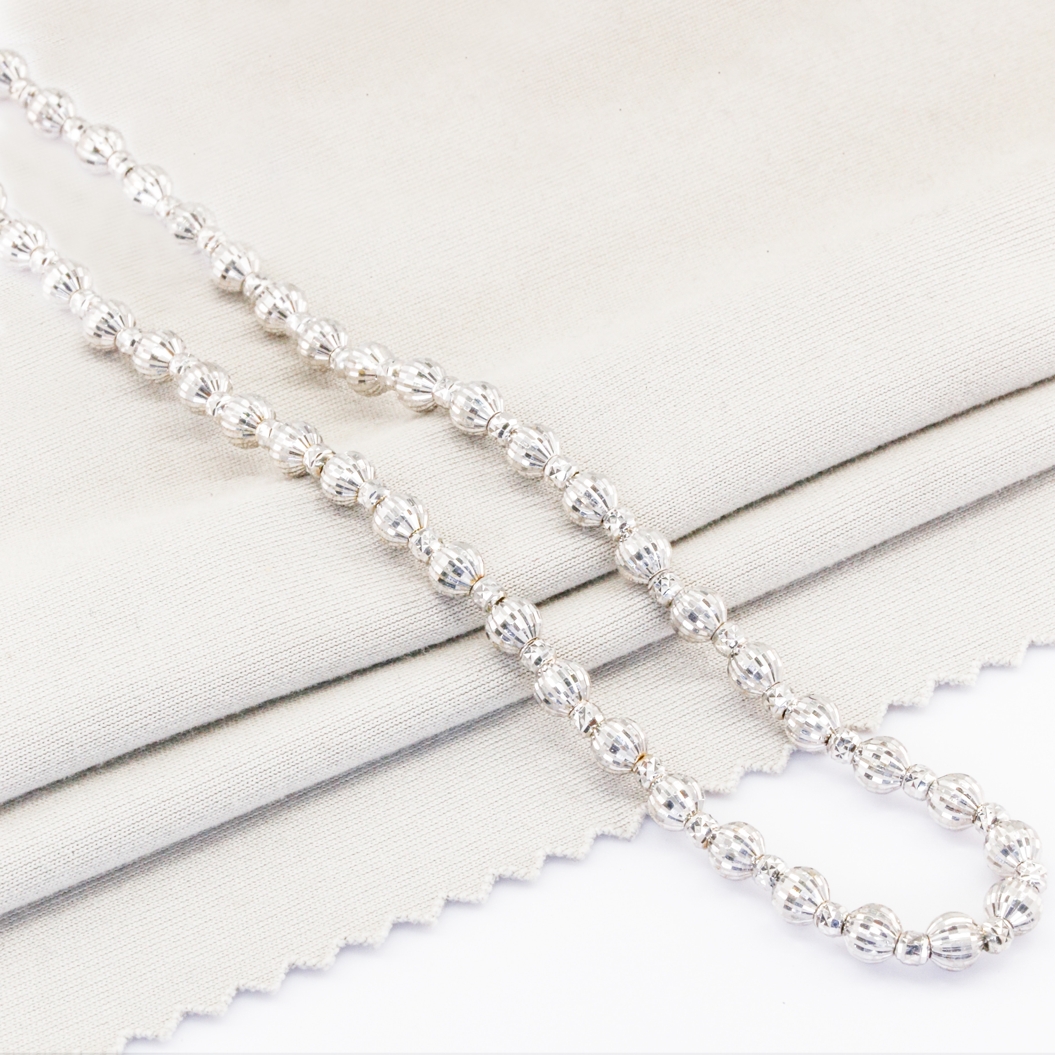 Dây chuyền Bạch kim Platinum 10% thiết kế bi châu phối BN JEWELRY | bản 2.5 ly 4.0 ly - DKYCHAU2.5_4_PT