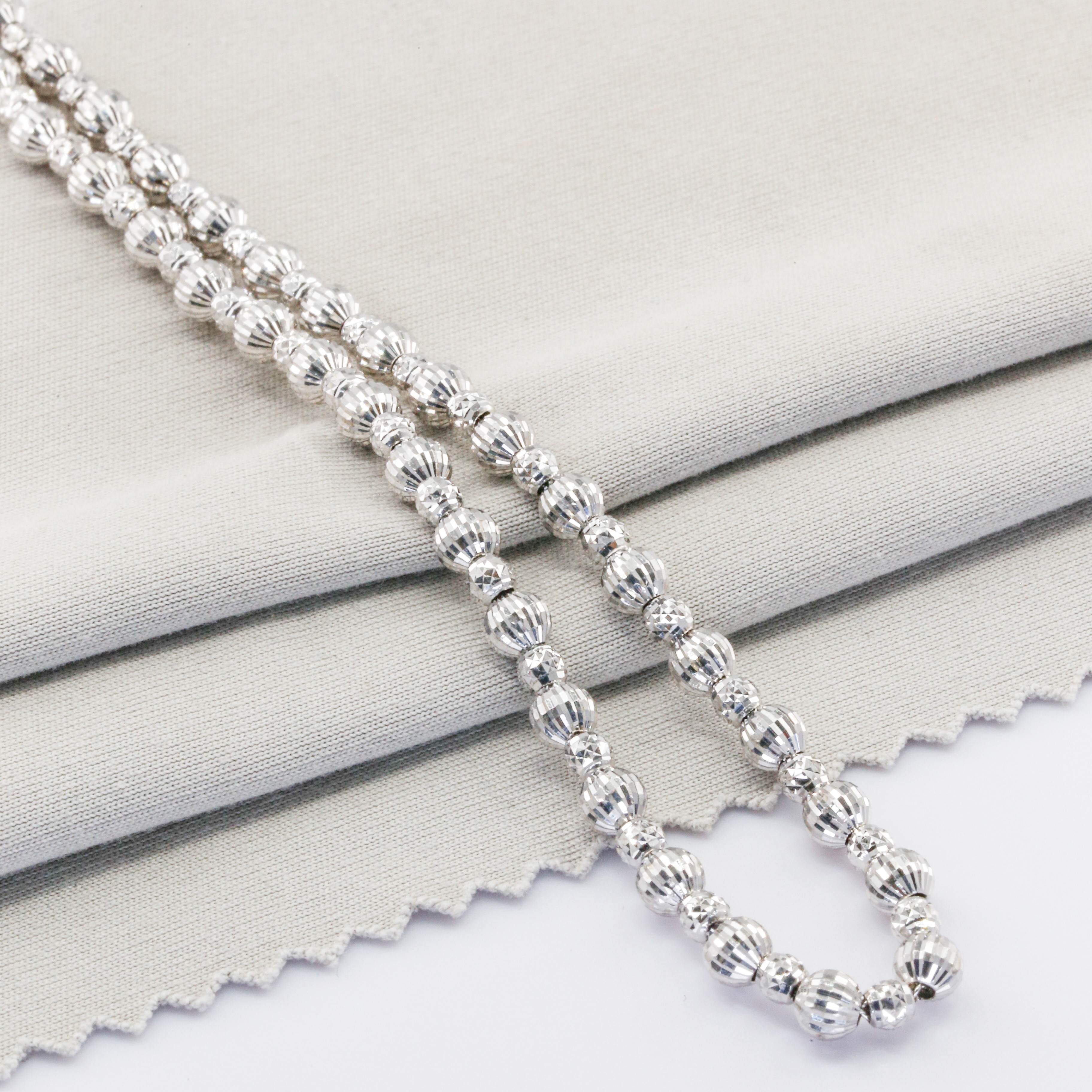 Dây chuyền Bạch kim Platinum 10% bi châu phối BN JEWELRY | bản 3 ly 4.0 ly - DKYCHAU3_4_PT