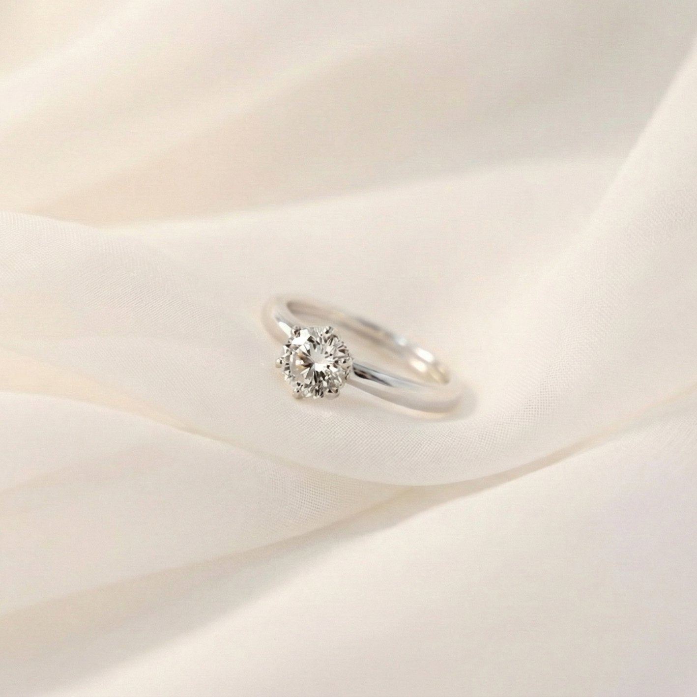 Nhẫn GF 14K Solitaire classic đính đá moissanite BN JEWELRY | đá 6.0 ly