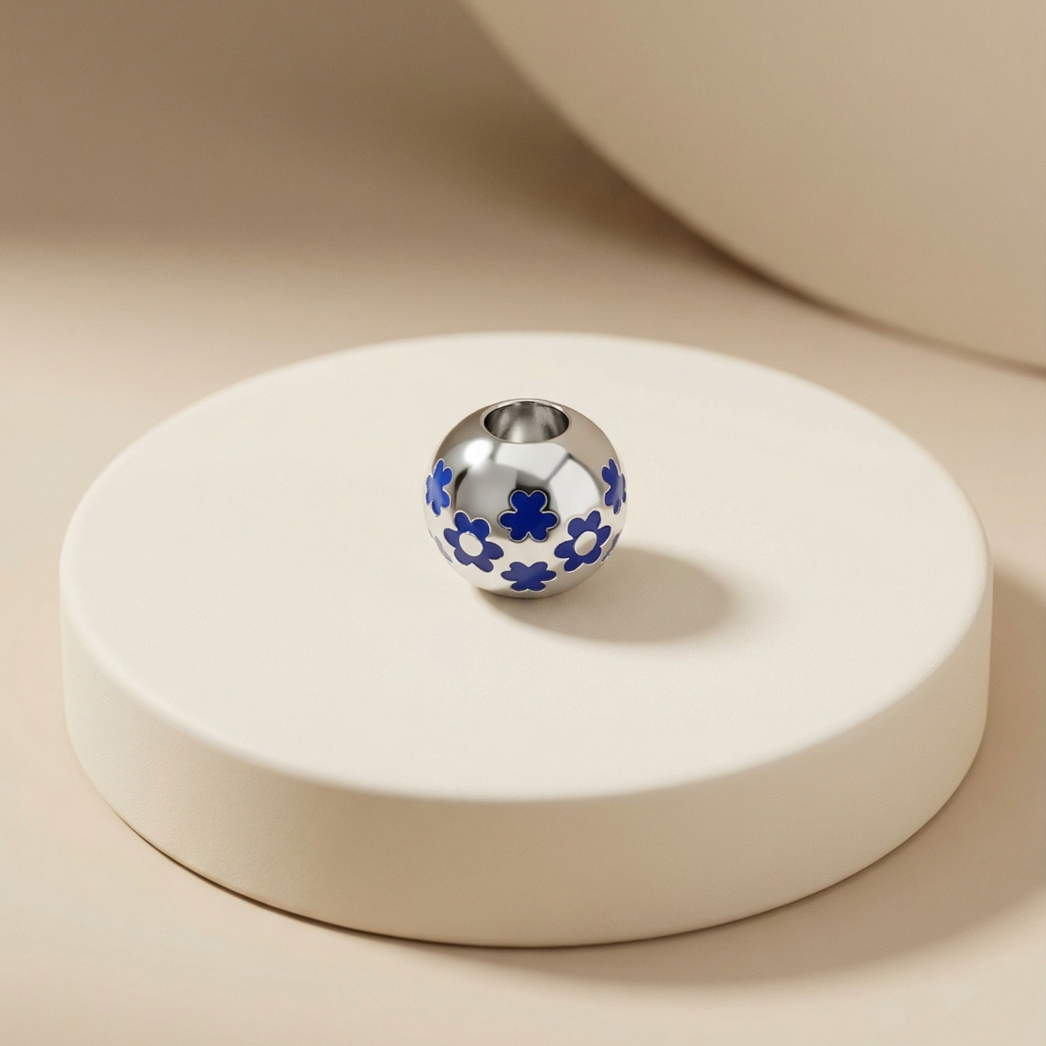 Mặt dây chuyền GF 14K thiết kế Charm bi hoa xanh 3 cánh BN JEWELRY | PK501_E