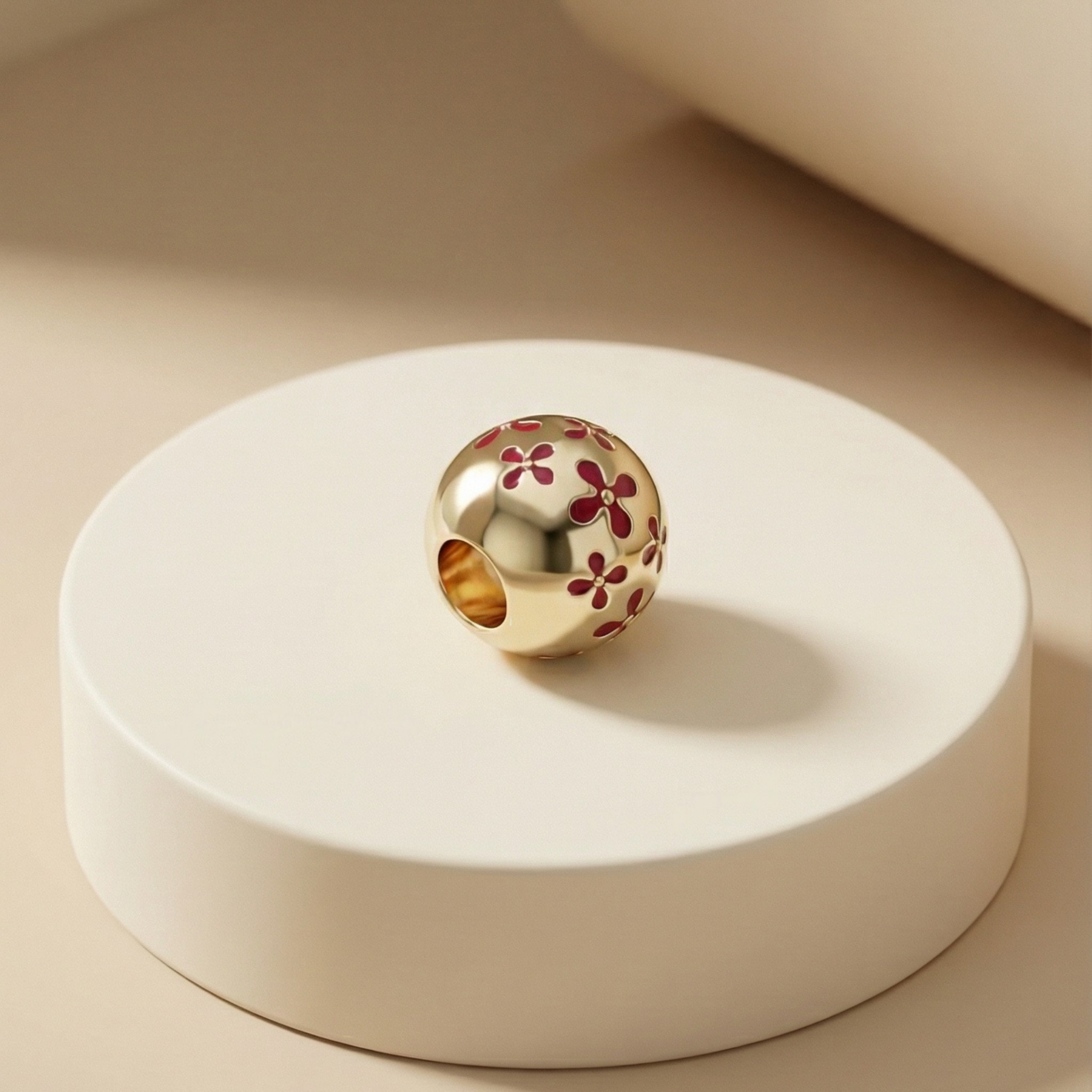 Mặt dây chuyền GF 14K thiết kế Charm bi hoa xanh 3 cánh BN JEWELRY | PK501_E