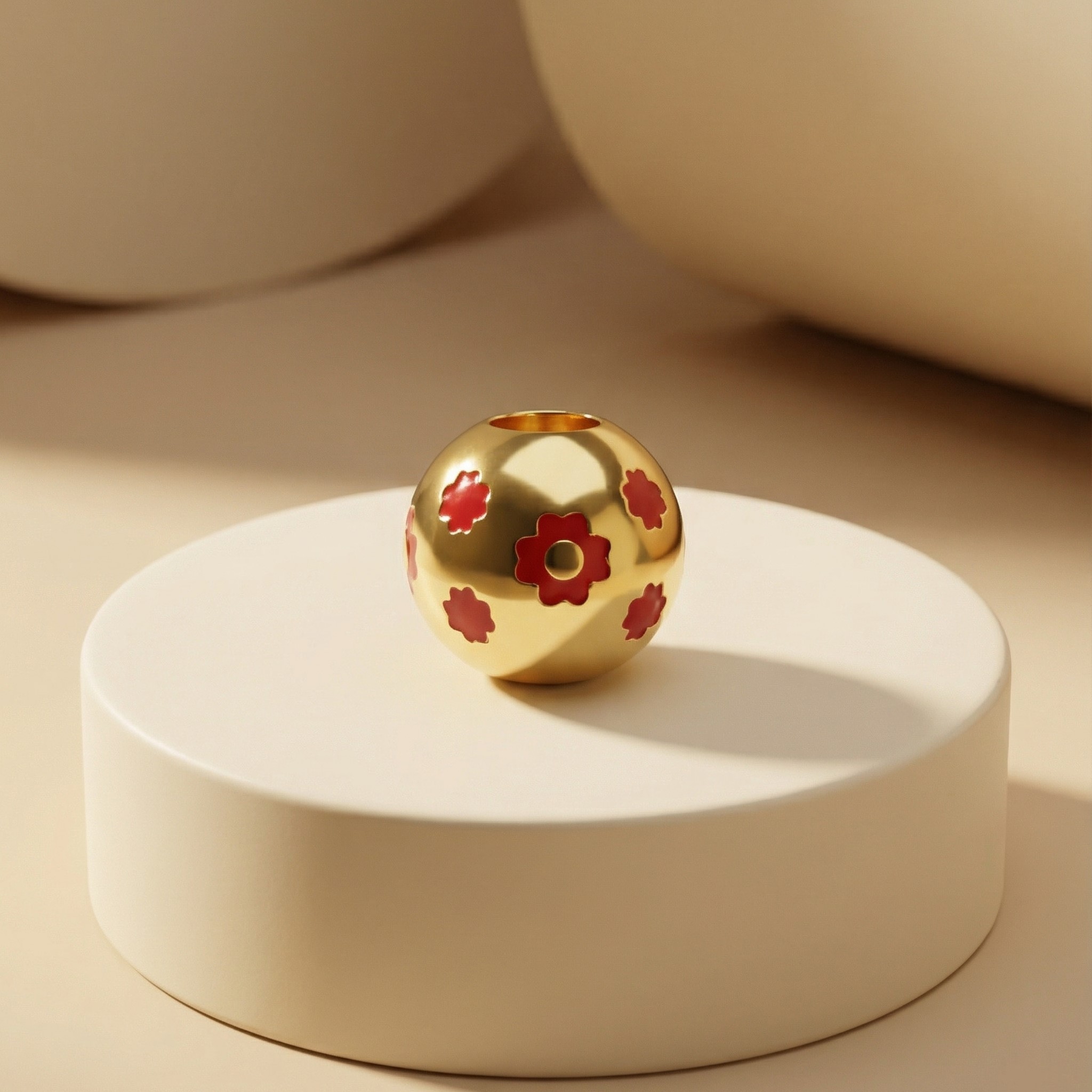 Mặt dây chuyền GF 14K thiết kế charm bi hoa 4 cánh đôi mini BN JEWELRY | PK488_E