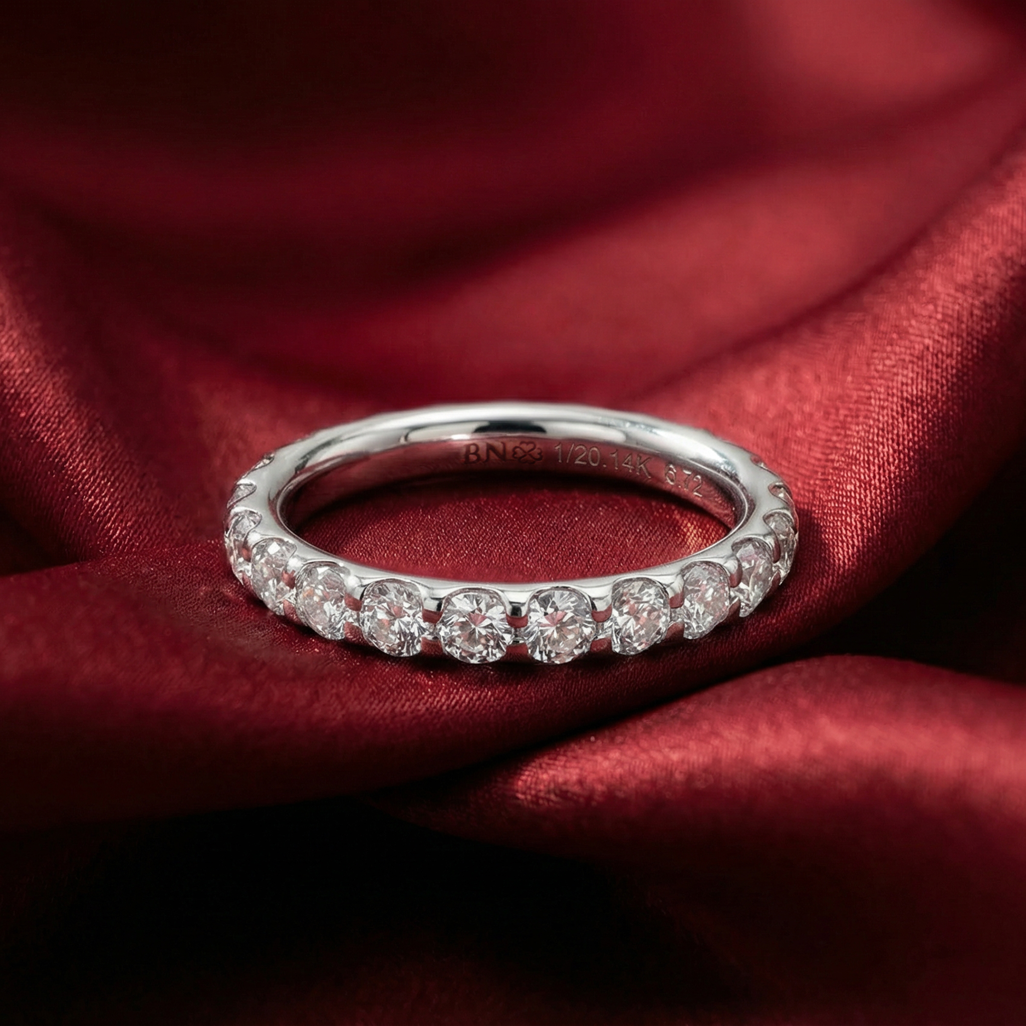 Nhẫn thiết kế Pavé Classic đính đá moissanite BN JEWELRY