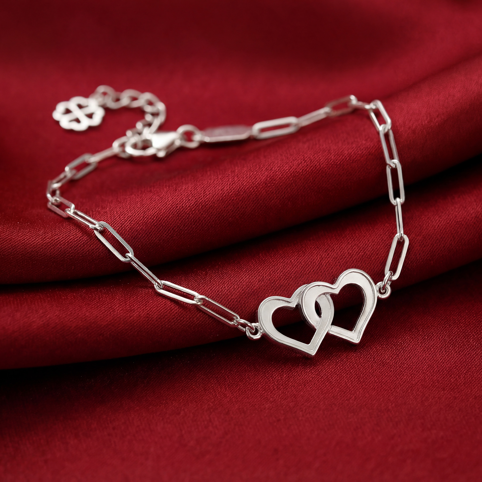 Lắc tay paperclip Twinlink Heart BN JEWELRY