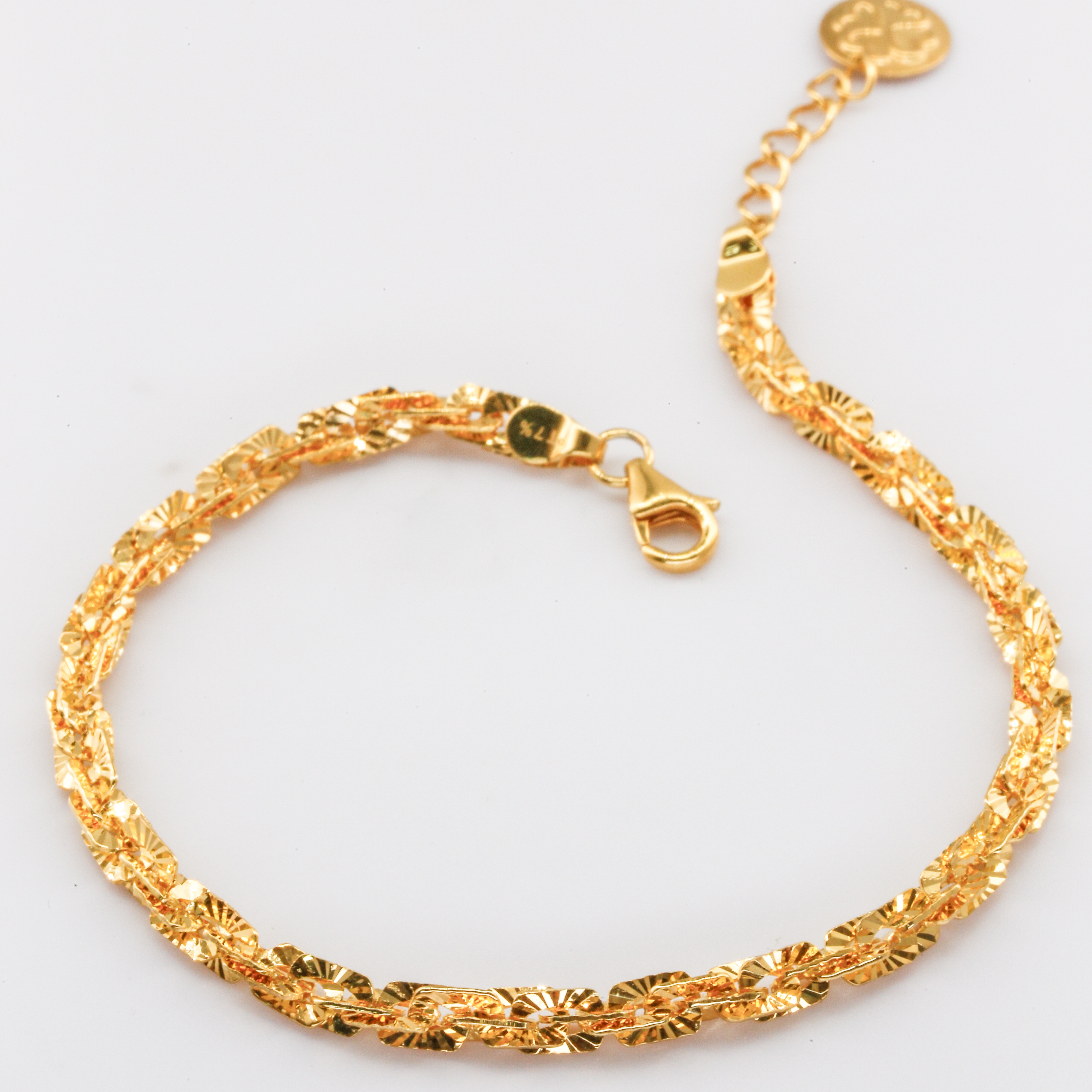Lắc tay Bạch kim Platinum 7% dây xoắn Twist màu vàng BN JEWELRY - LTY1451_PT_V