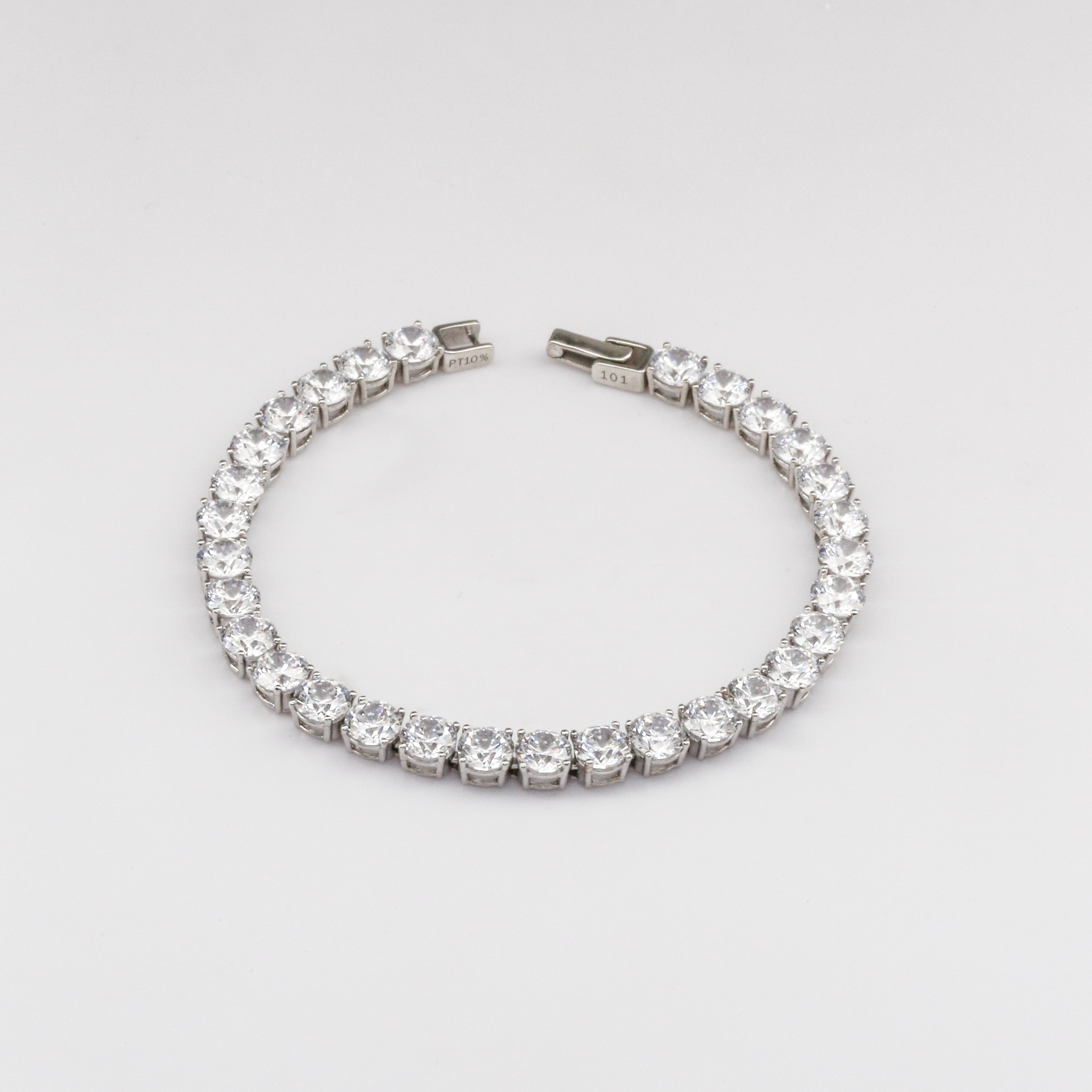 Lắc tay Bạch kim Platinum 10% Tennis đính full đá BN JEWELRY | đá 4.5 ly - LTY1650_PT