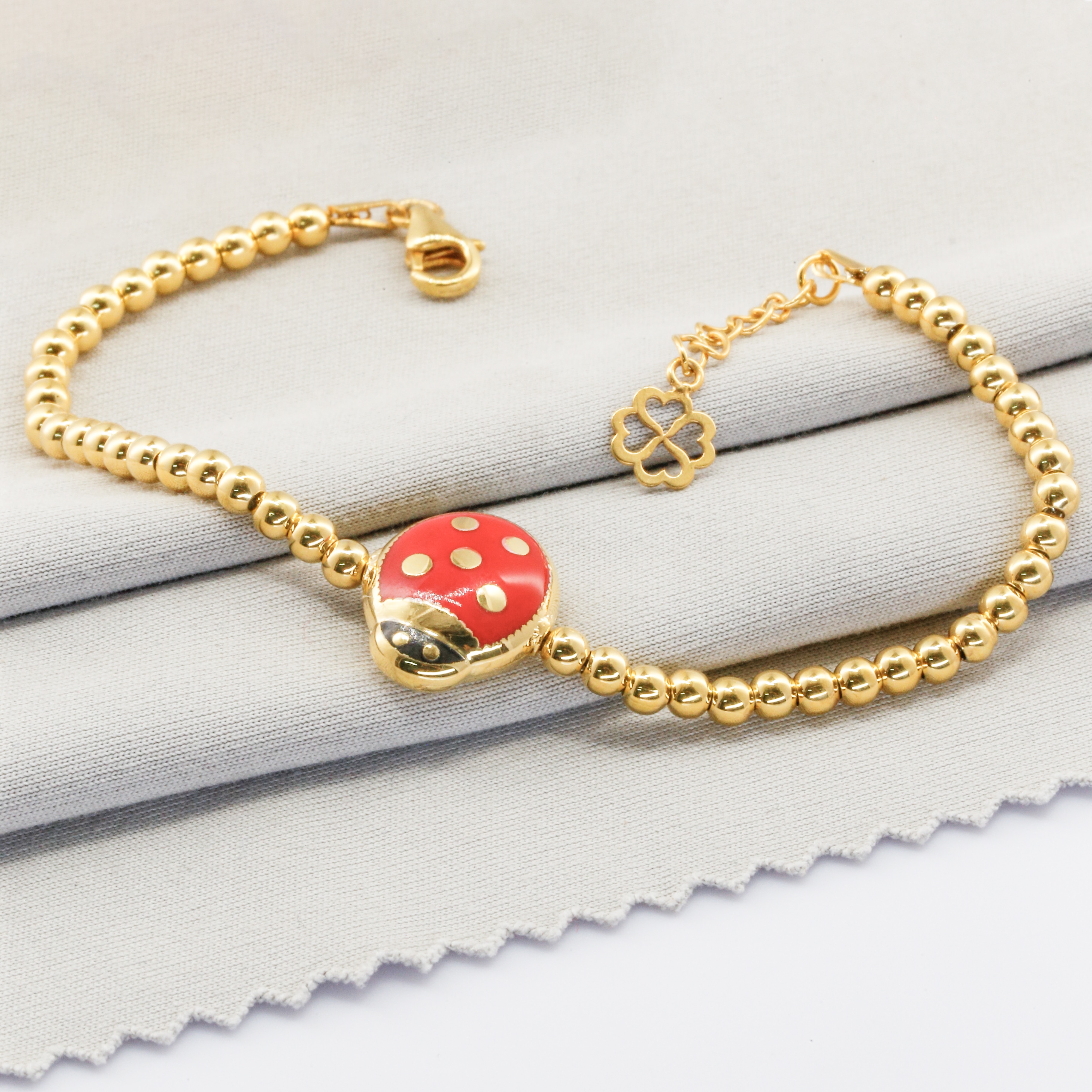 Lắc tay Gold Filled 14K 1/20 bi charm bọ cánh cam BN JEWELRY - LTY1861_EPT