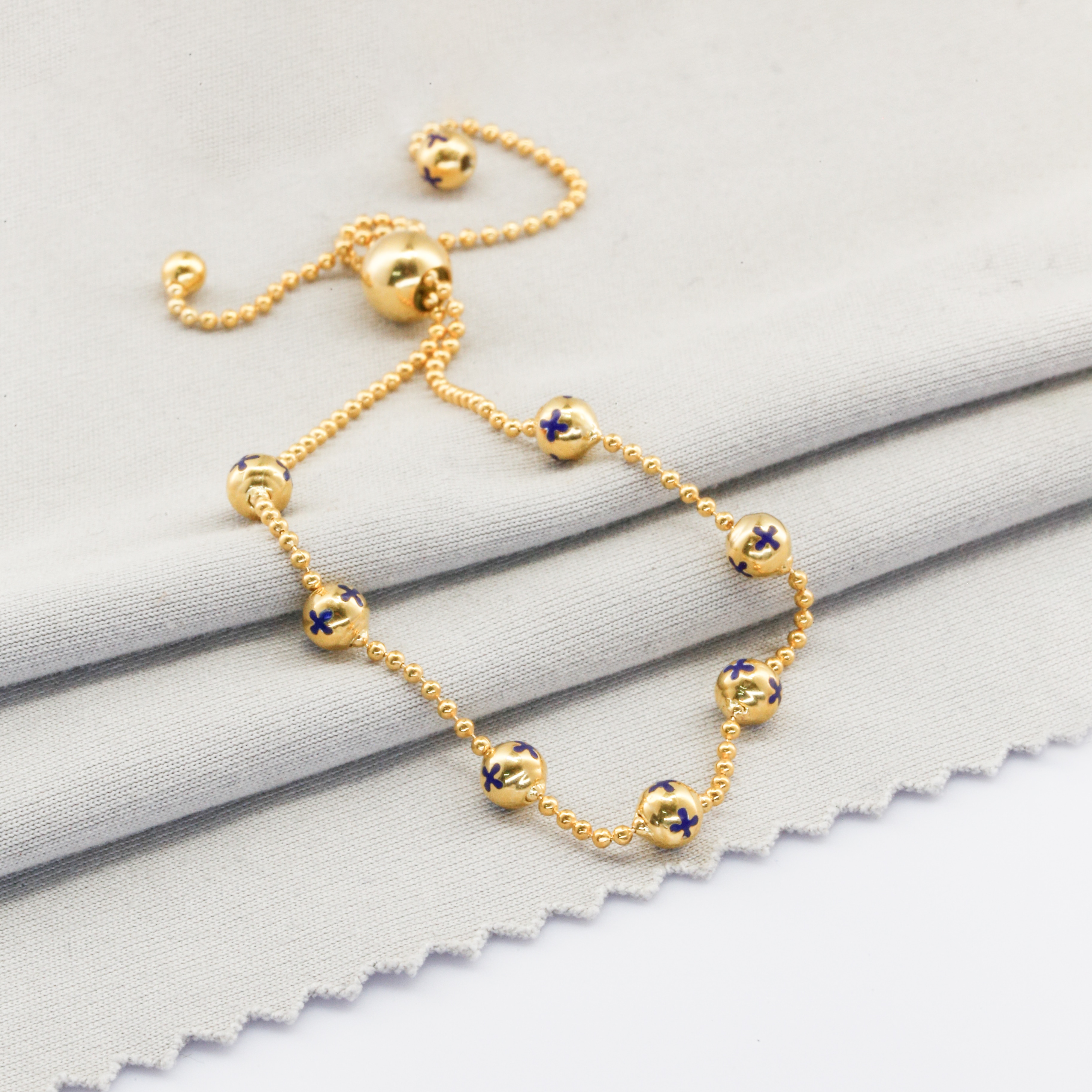 Lắc tay Gold Filled 14K 1/20 dây bi rút charm bi họa tiết cánh hoa mẫu đơn BN JEWELRY - LTY1866_E