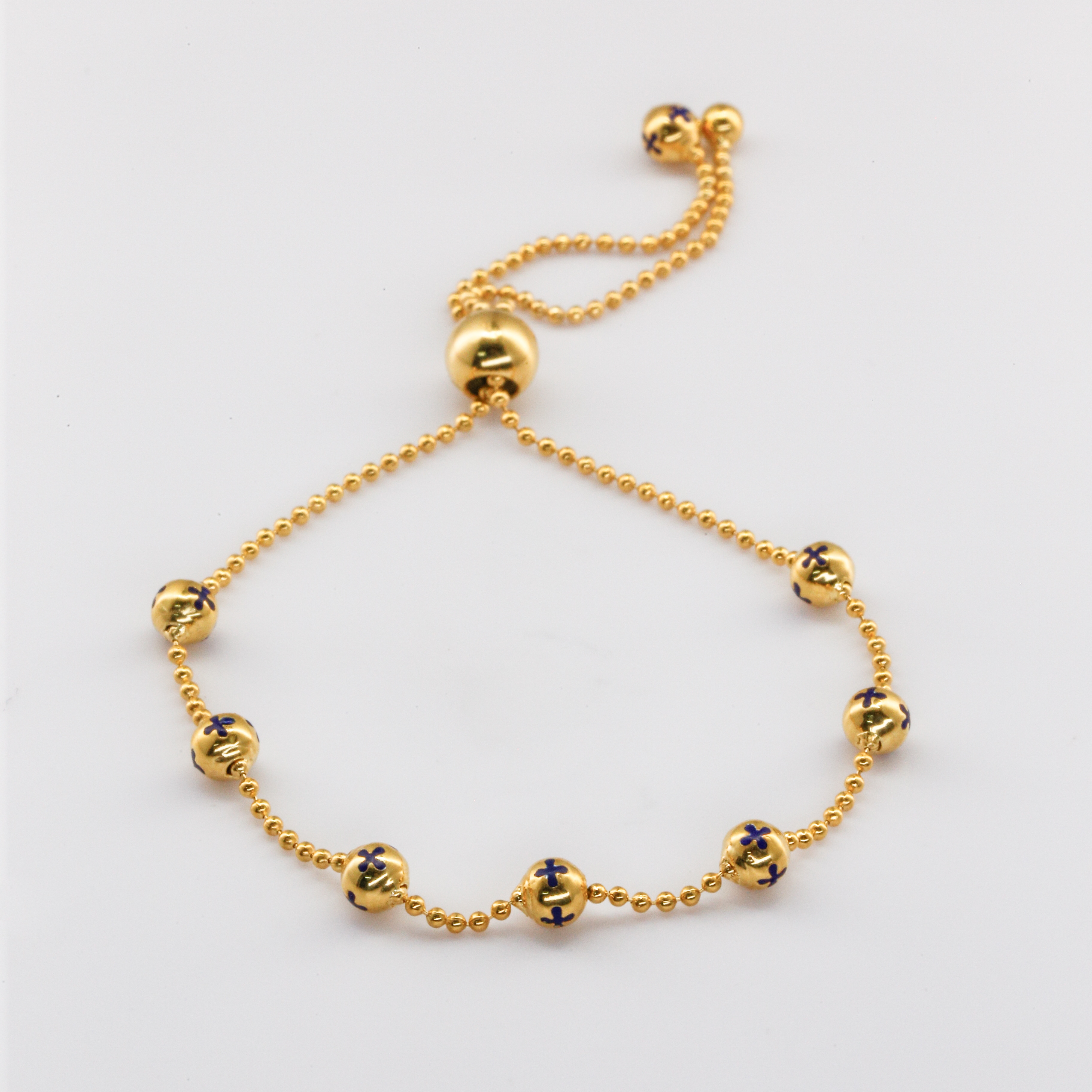 Lắc tay Gold Filled 14K 1/20 dây bi rút charm bi họa tiết cánh hoa mẫu đơn BN JEWELRY - LTY1866_E