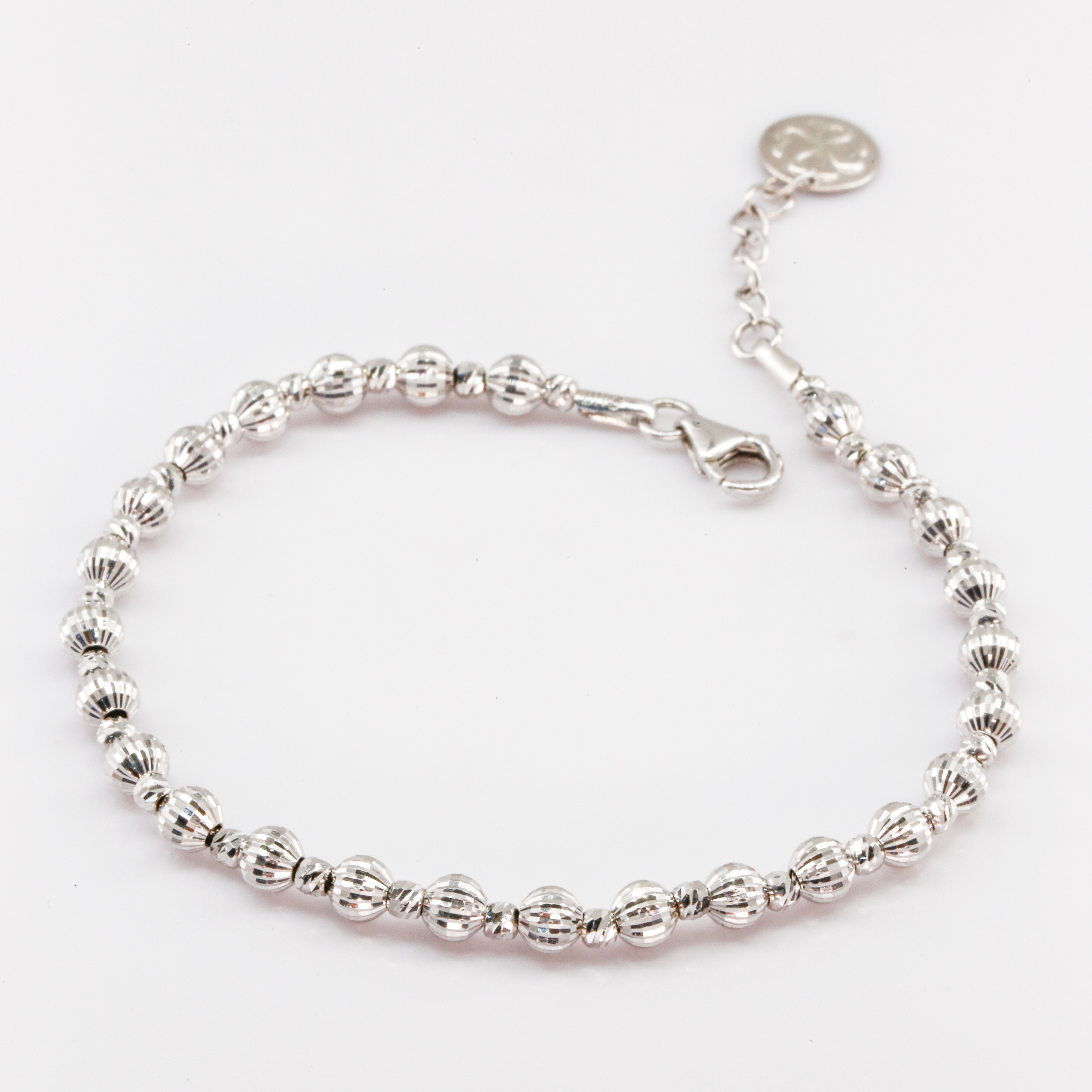 Lắc tay Bạch kim Platinum 10% bi châu phối BN JEWELRY | bản 2.5 ly 4.0 ly - LTYCHAU2.5_4_PT