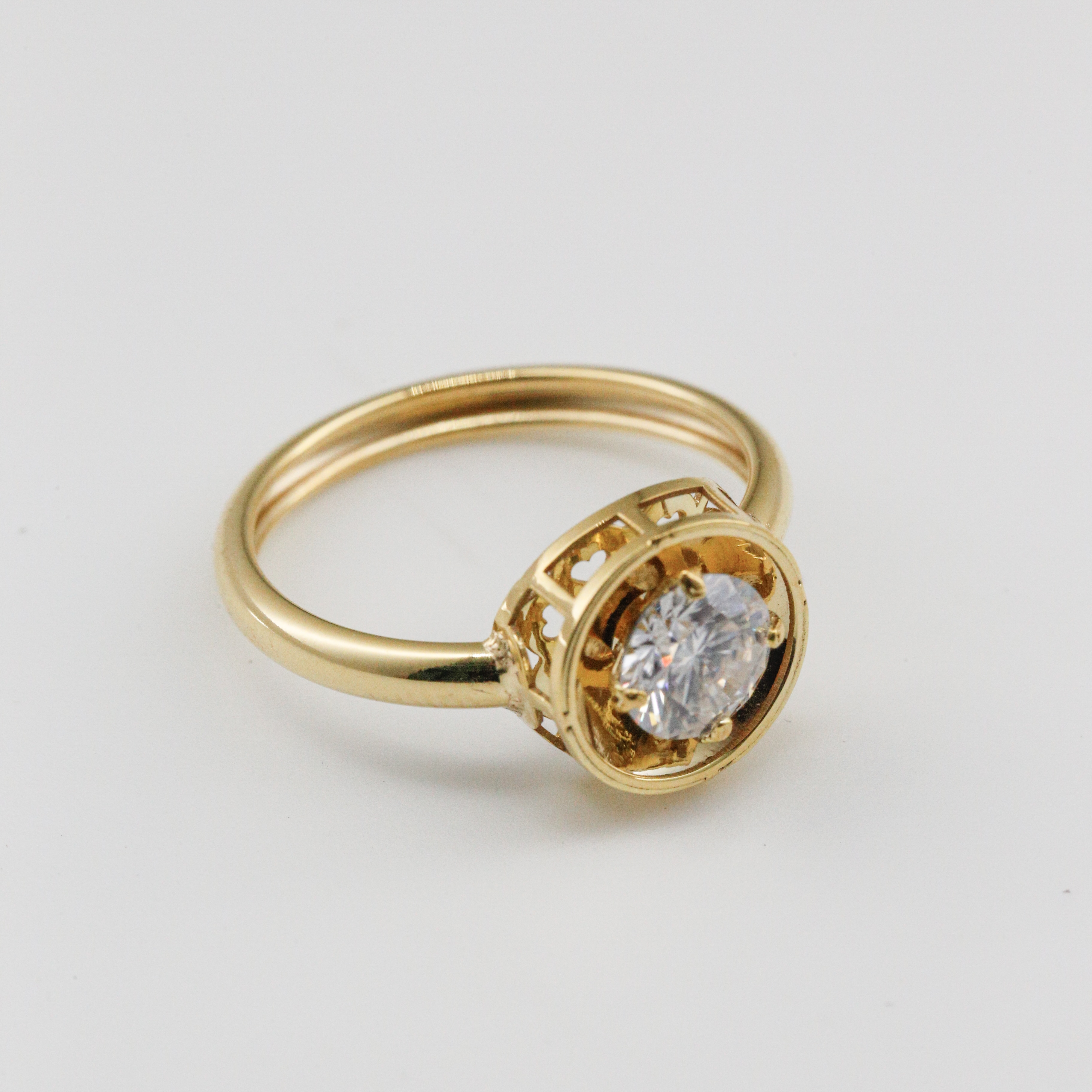 Nhẫn Gold Filled 14K thiết kế vòng xoáy Halo đính đá Moissanite BN JEWELRY | đá 6.0 ly - NGY1872_E