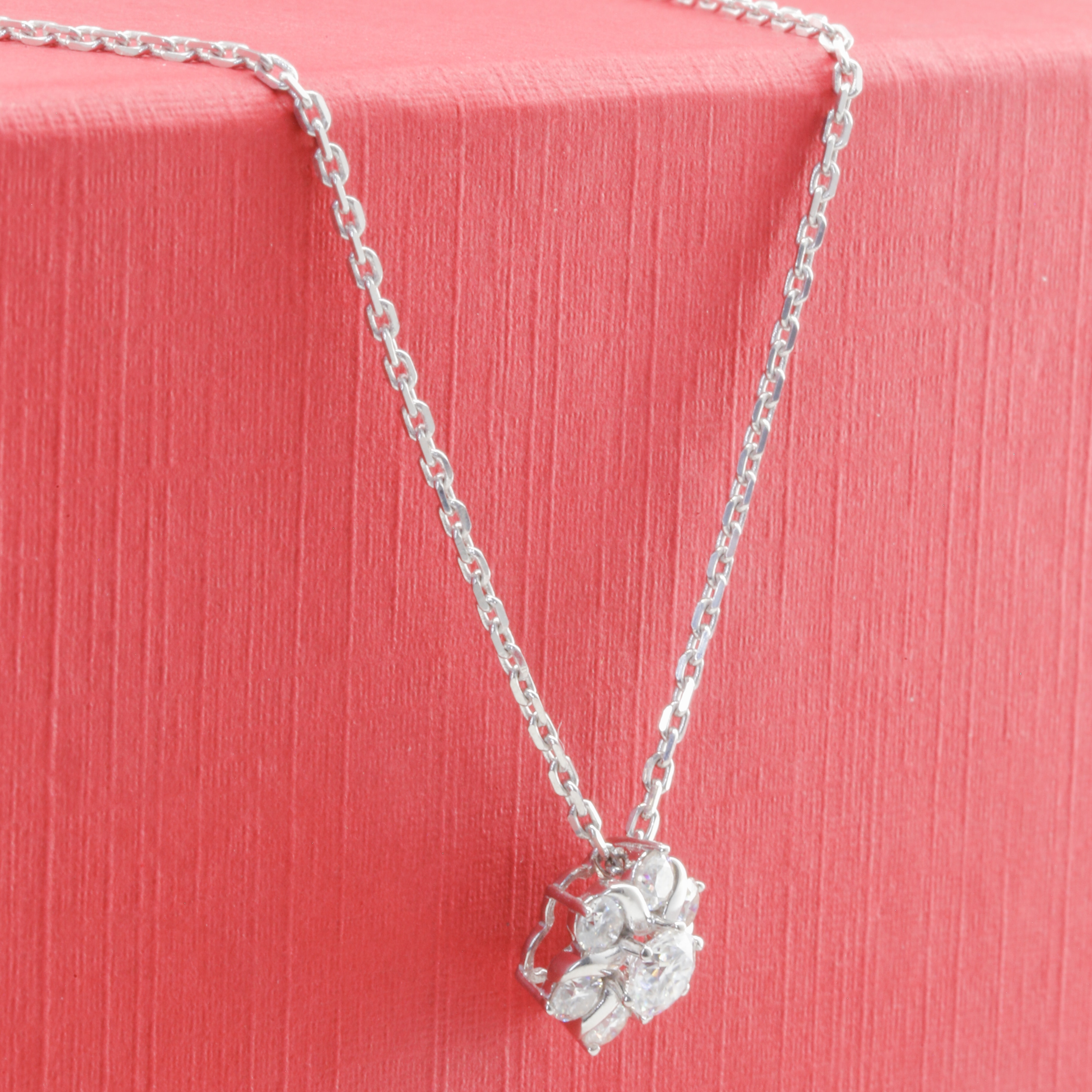 Dây chuyền Bạch kim Platinum 10% hoa tuyết 6 cánh đính đá BN JEWELRY | đá 4.0 ly - DKY2443_PT