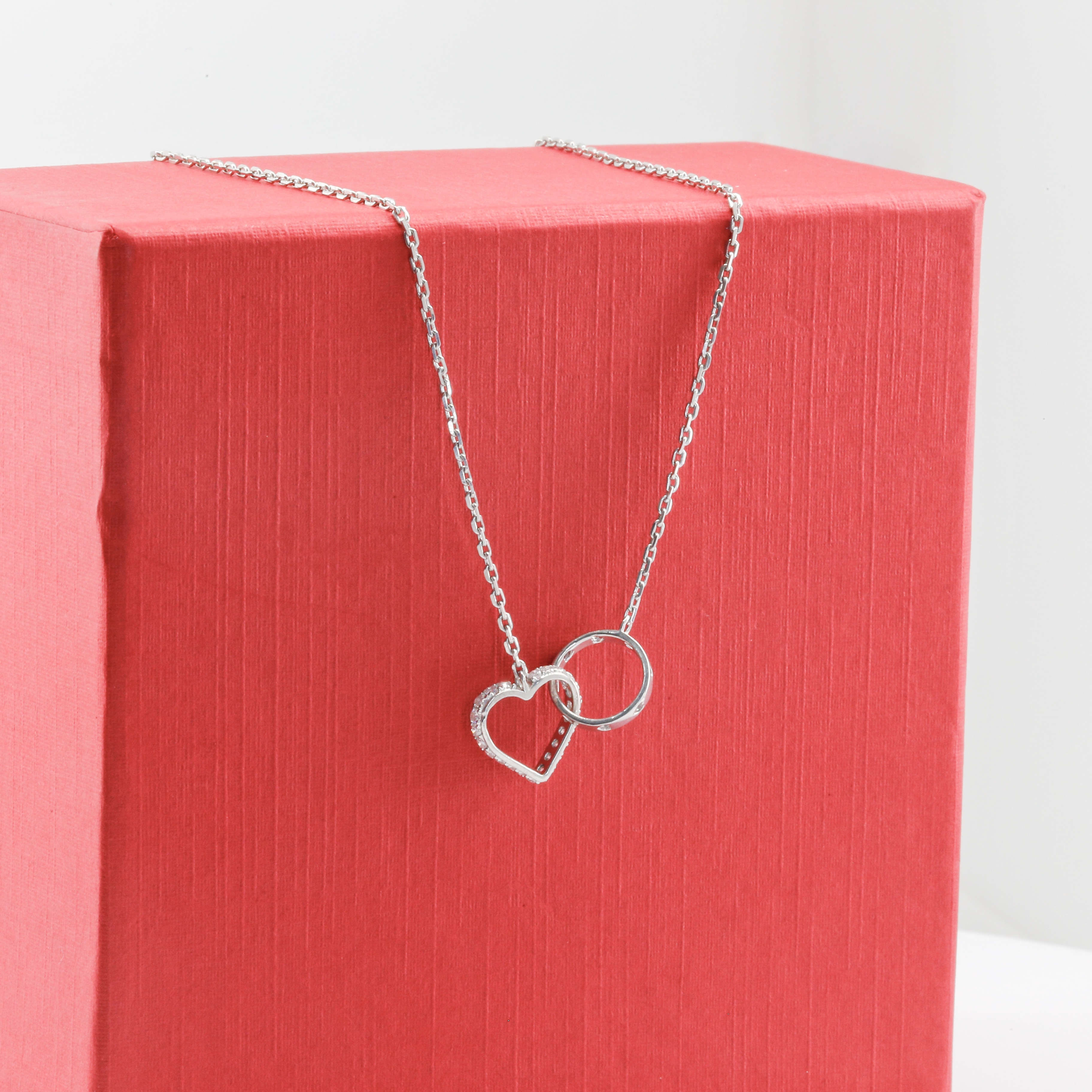 Dây chuyền Bạch kim Platinum 10% vòng tròn lồng trái tim BN JEWELRY - DKY2423_PT