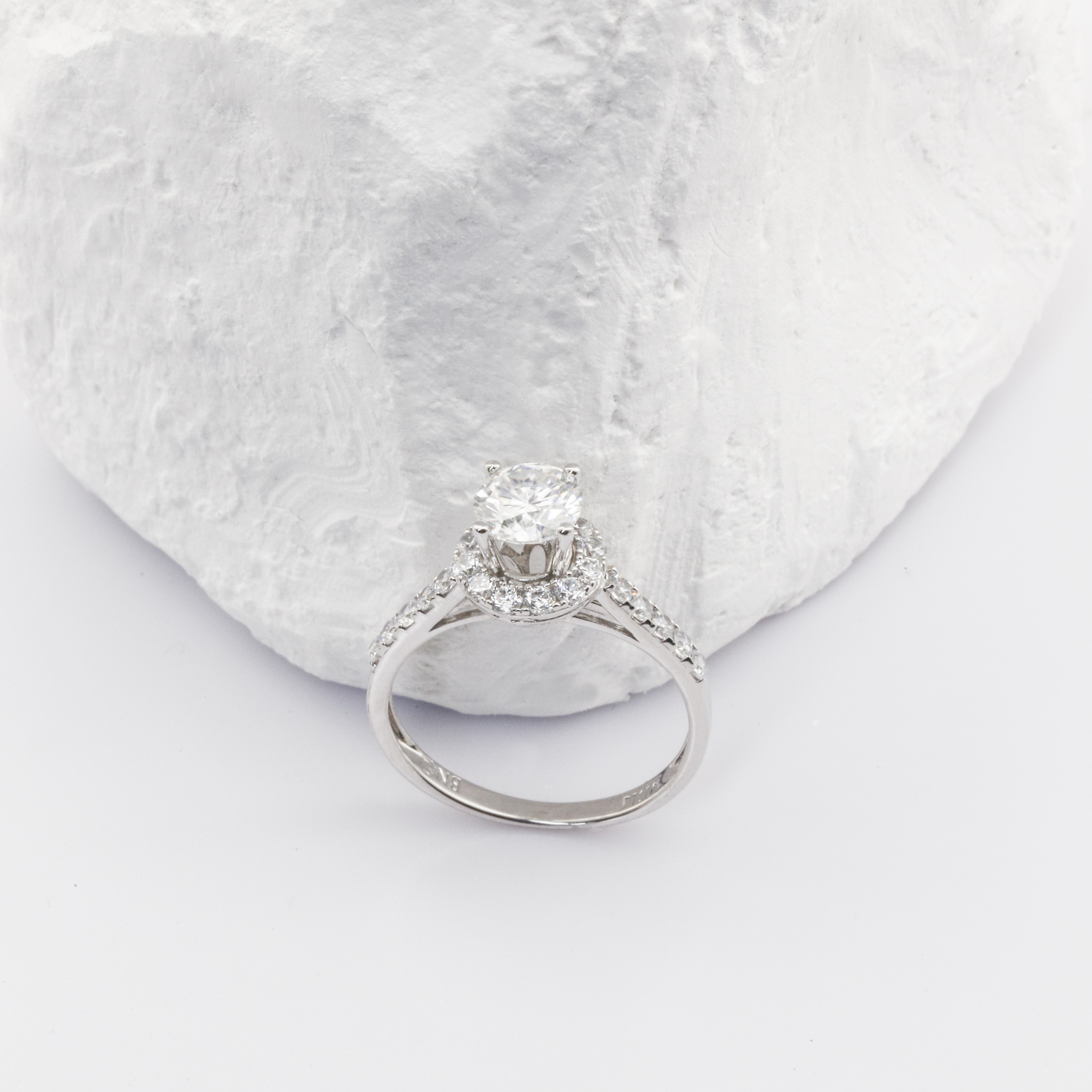 Nhẫn Bạch kim Platinum 10% thiết kế The Eternal Halo BN JEWELRY | đá 6.0 ly - NGY1576_PT