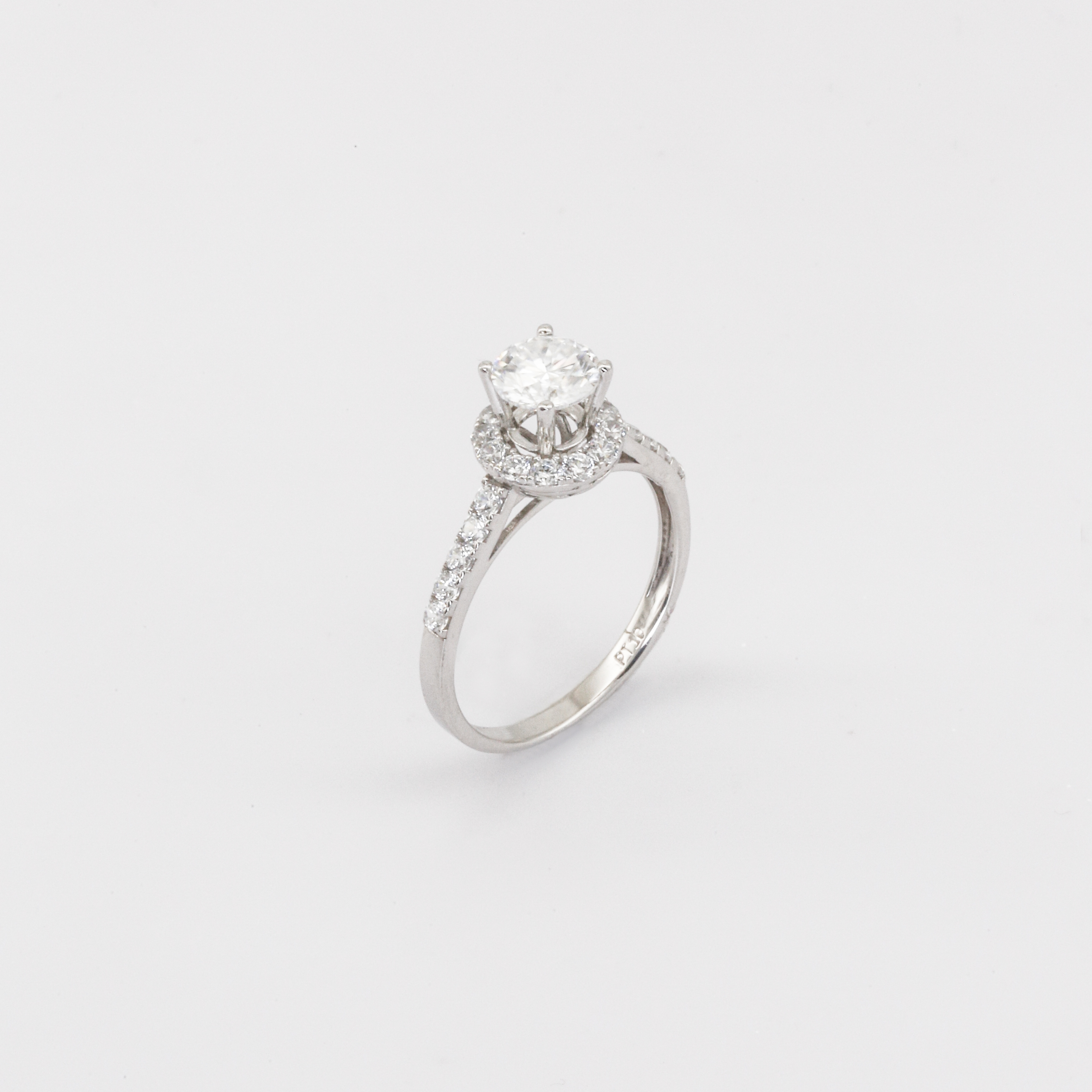 Nhẫn Bạch kim Platinum 10% thiết kế The Eternal Halo BN JEWELRY | đá 6.0 ly - NGY1576_PT