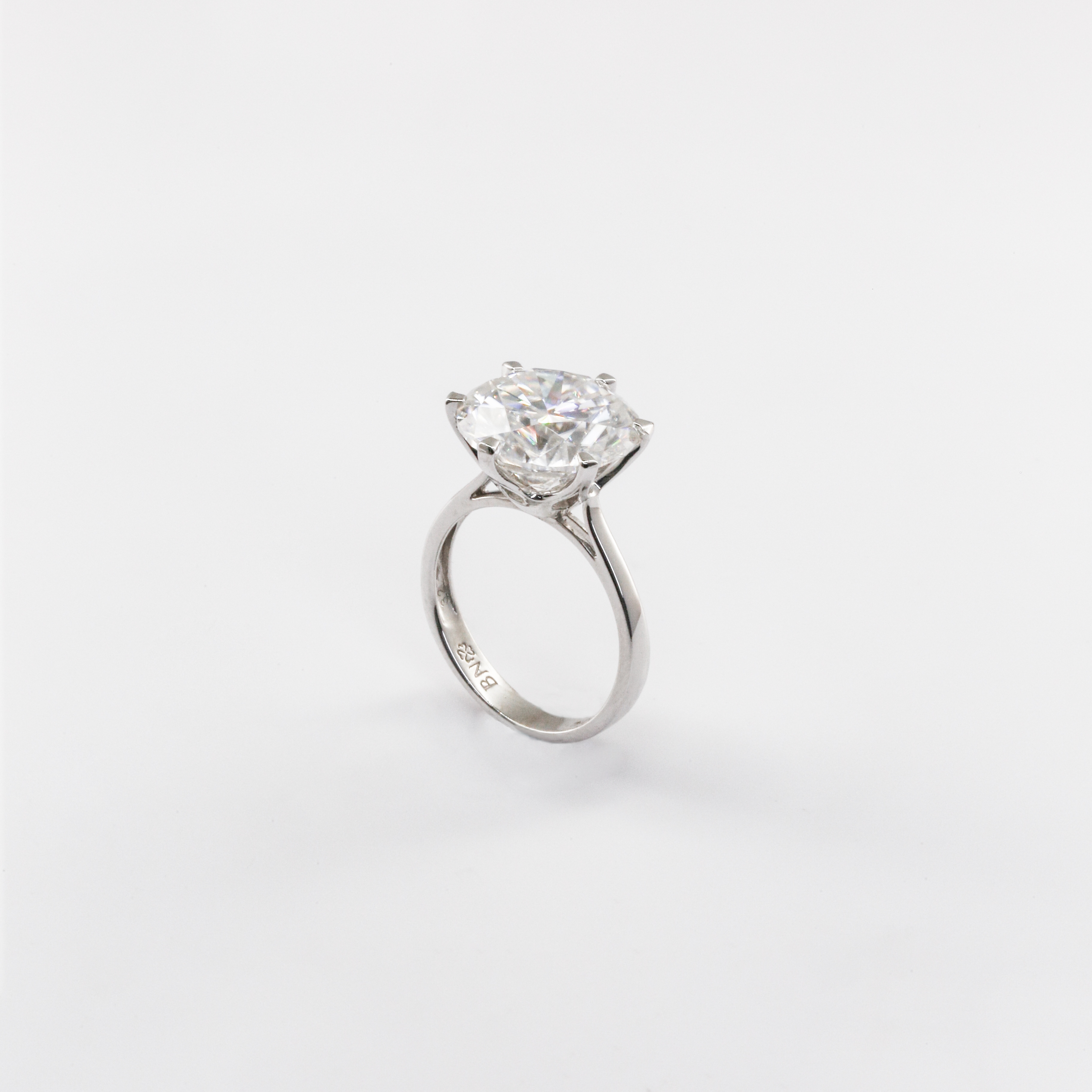 Nhẫn Bạch kim Platinum 10% thiết kế Solitaire đính đá moissanite BN JEWELRY | đá 12 ly - NGY1861_PT