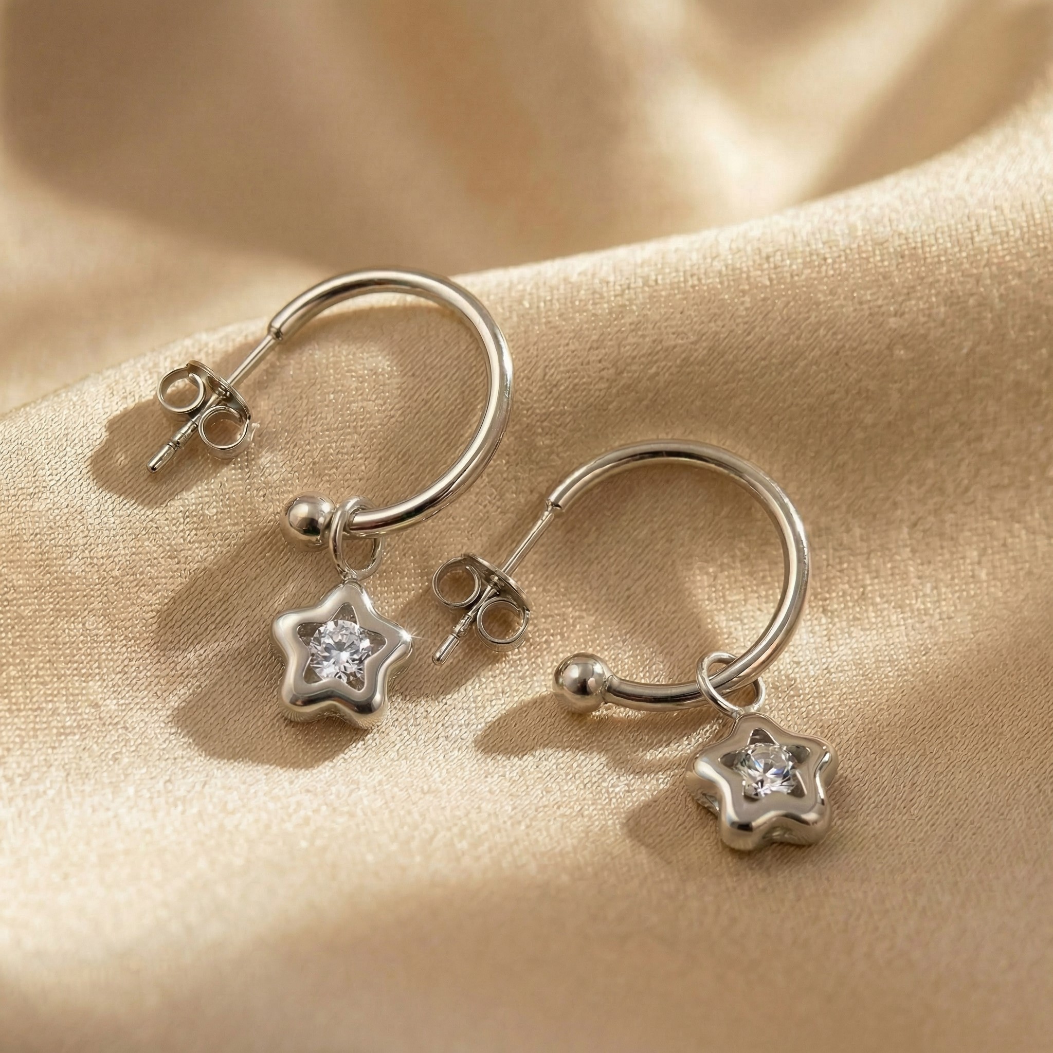 Bông tai GF 14K thiết kế Hoop Star-Dangle BN JEWELRY | BDY2378_E