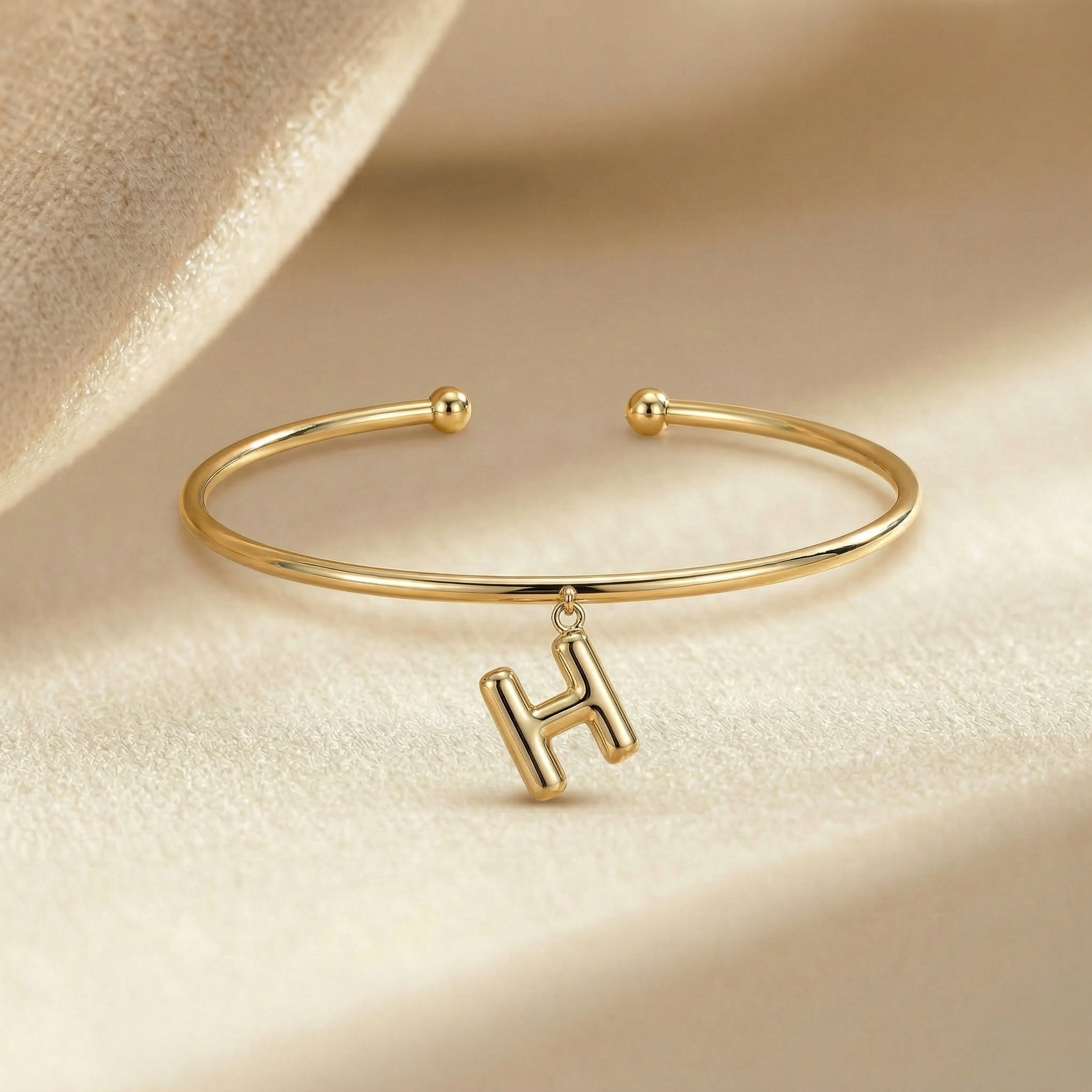 Vòng tay Gold Filled 14K 1/20 charm treo chữ H BN JEWELRY - VKY1852_E