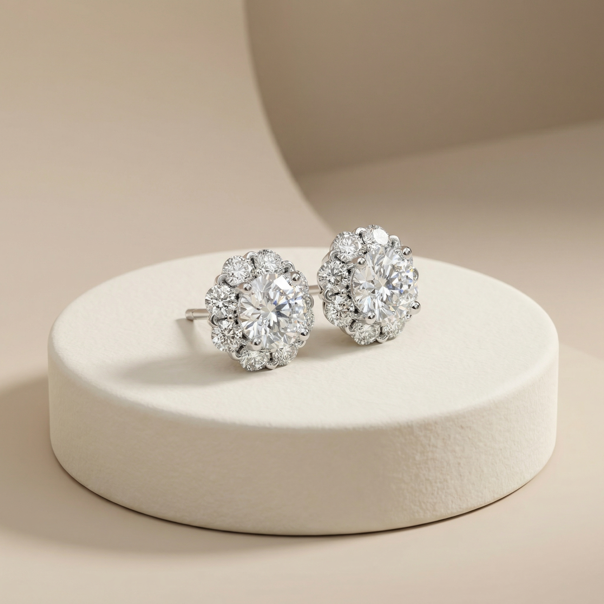 Bông tai Platinum thiết kế Snowflake Moissanite BN JEWELRY | 6 Ly | BDY2399_PT