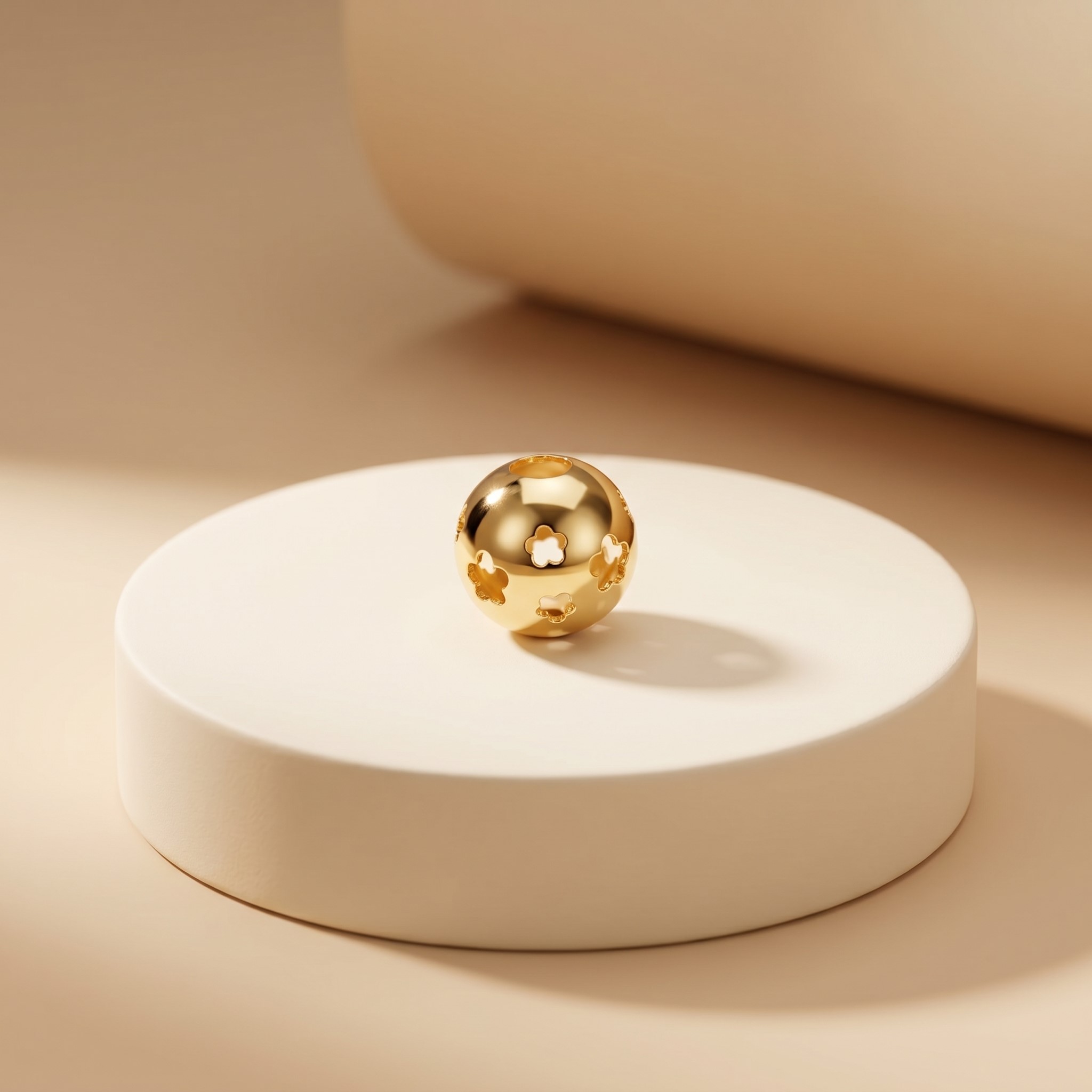 Mặt dây chuyền Gold Filled 14K 1/20 charm bi khắc laser hoa 5 cánh BN JEWELRY | bản 9 ly - PK493_E