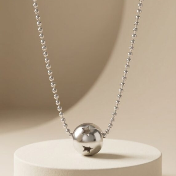 Mặt dây chuyền GF 14K charm tròn khắc ngôi sao BN JEWELRY
