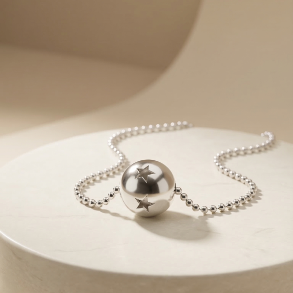 Mặt dây chuyền GF 14K charm tròn khắc ngôi sao BN JEWELRY