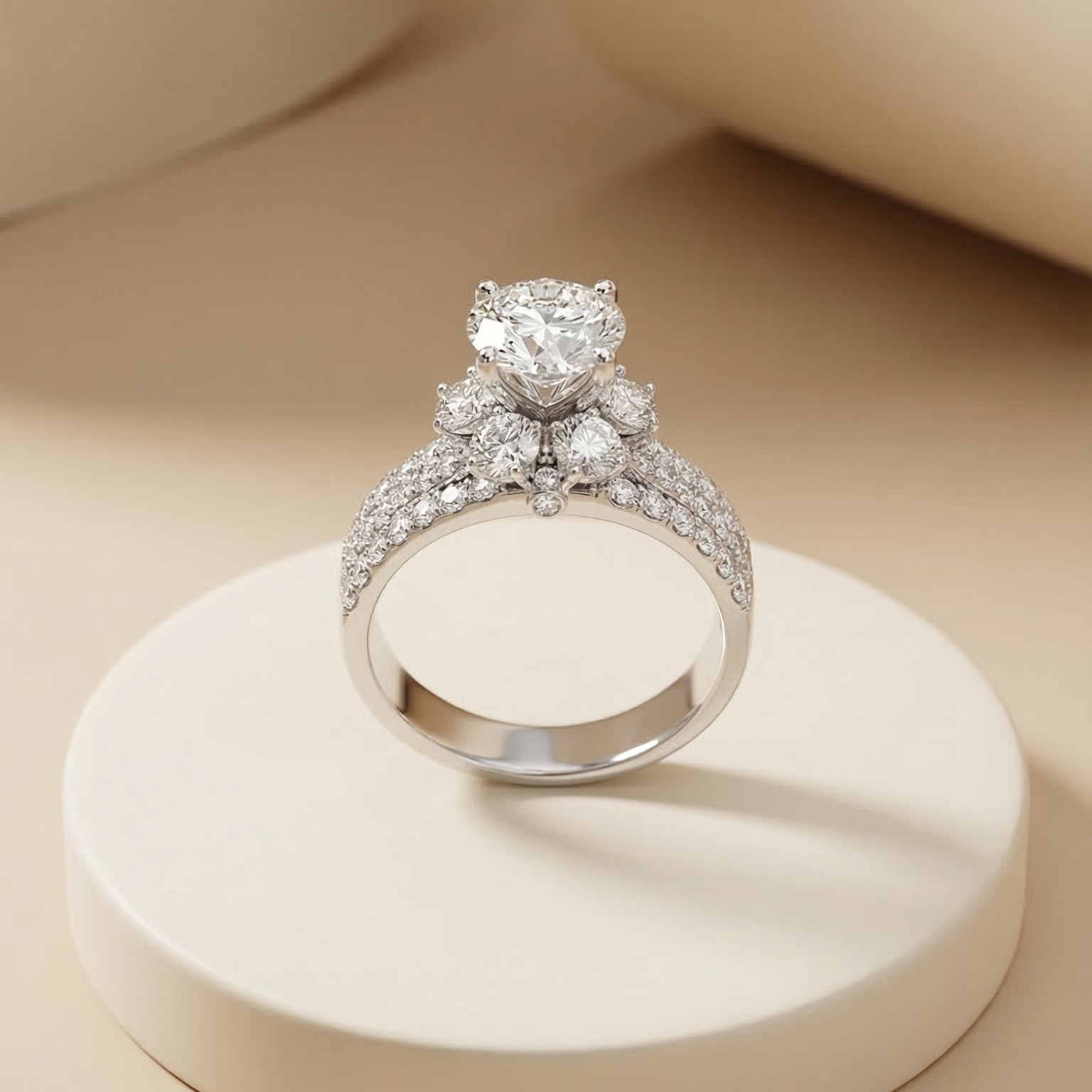 Nhẫn Platinum thiết kế Freya BN JEWELRY | đá 7.0 ly