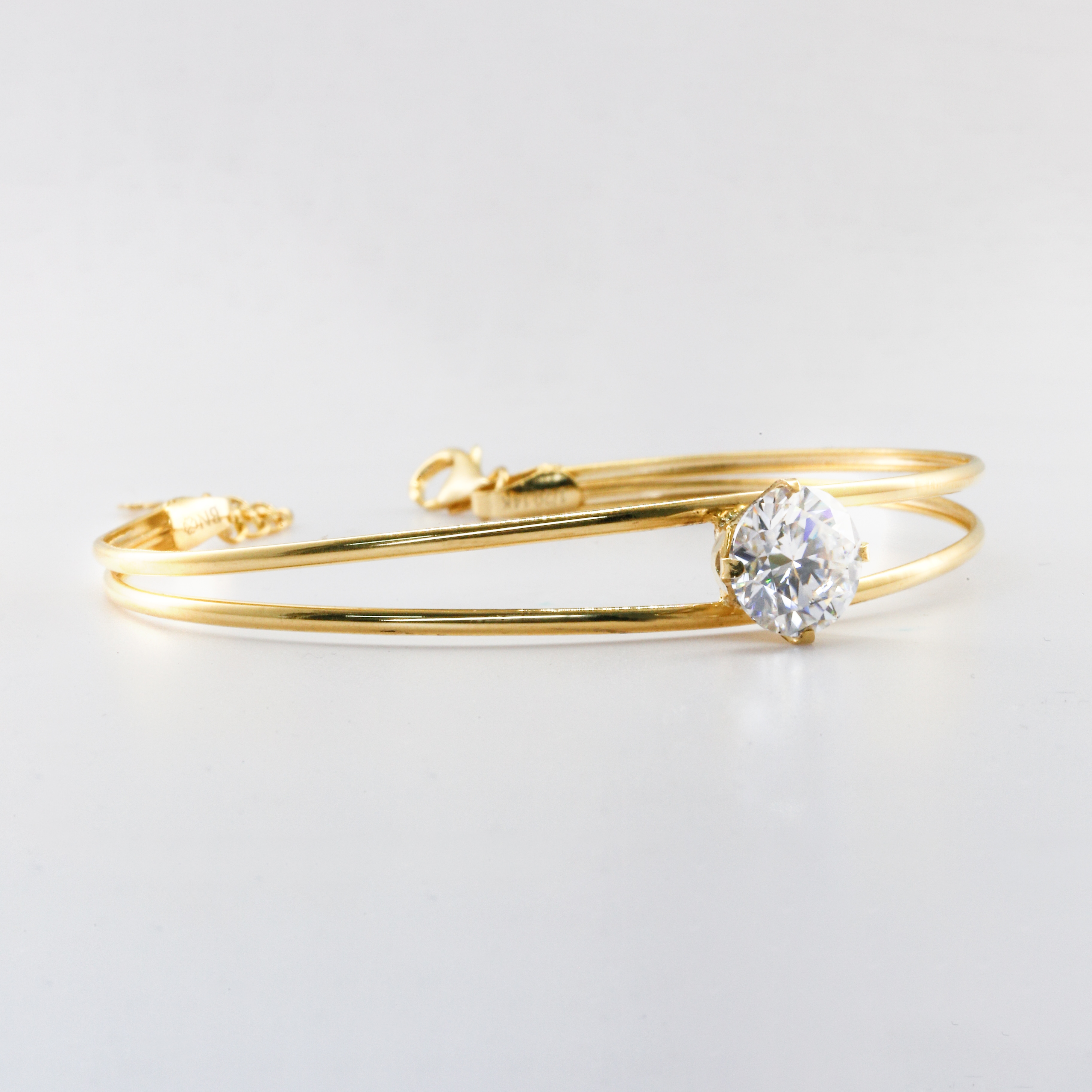 Vòng tay Gold Filled 14K 1/20 thiết kế Solitaire đính đá moissanite BN JEWELRY | đá 9.0 ly - VKY1828_E