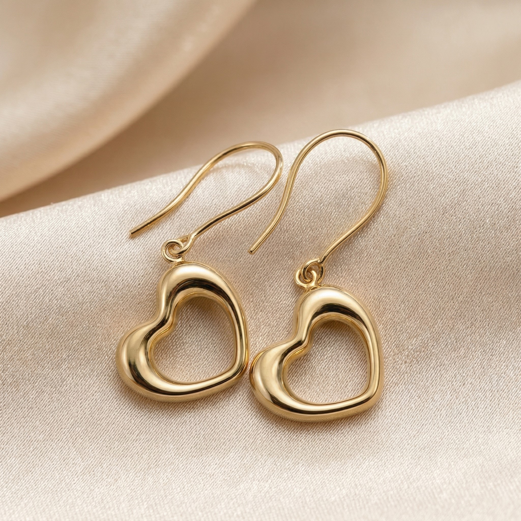 Bông tai GF 14K thiết kế móc treo trái tim lồng BN JEWELRY _ BTY2389_E