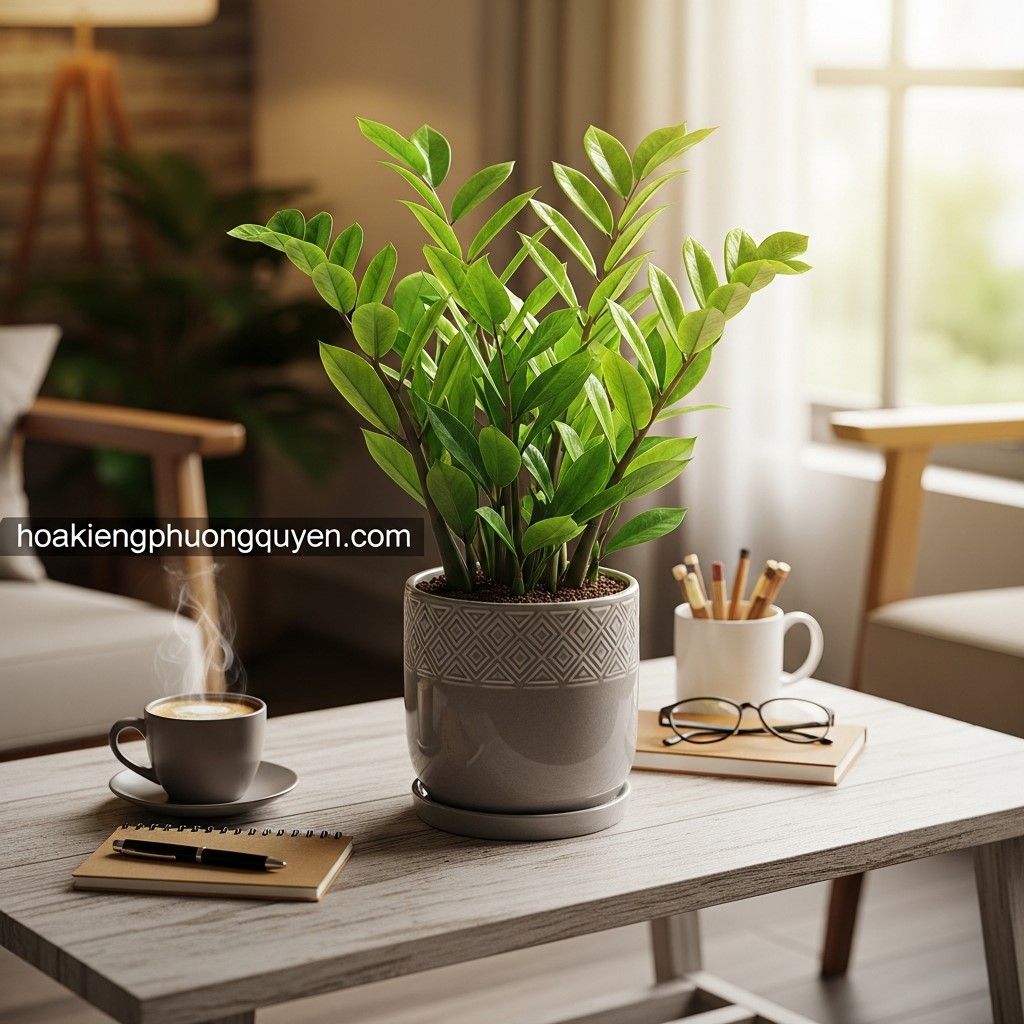 Cây Kim Tiền: Bí Mật Hút Tài Lộc, Vượng Khí Tuyệt Vời Cho Không Gian Bàn Cafe