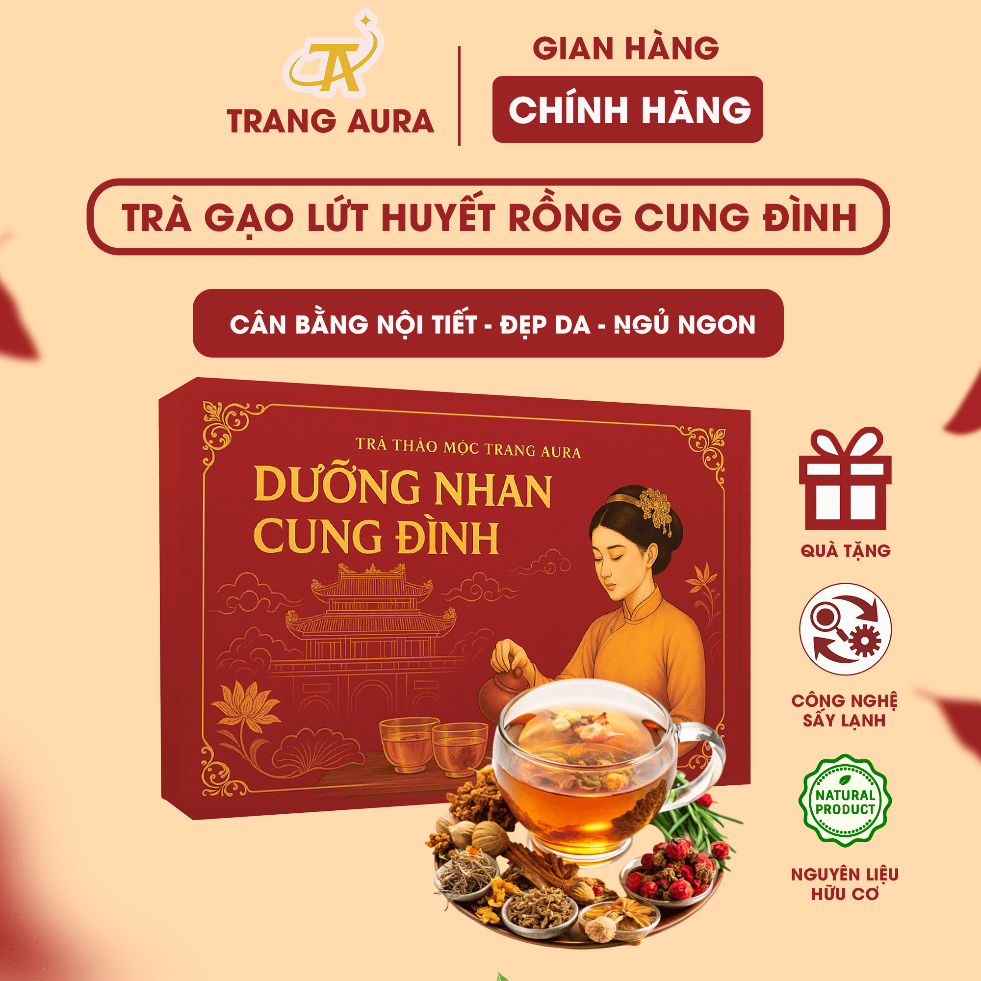 Trà Gạo Lứt Huyết Rồng Cung Đình