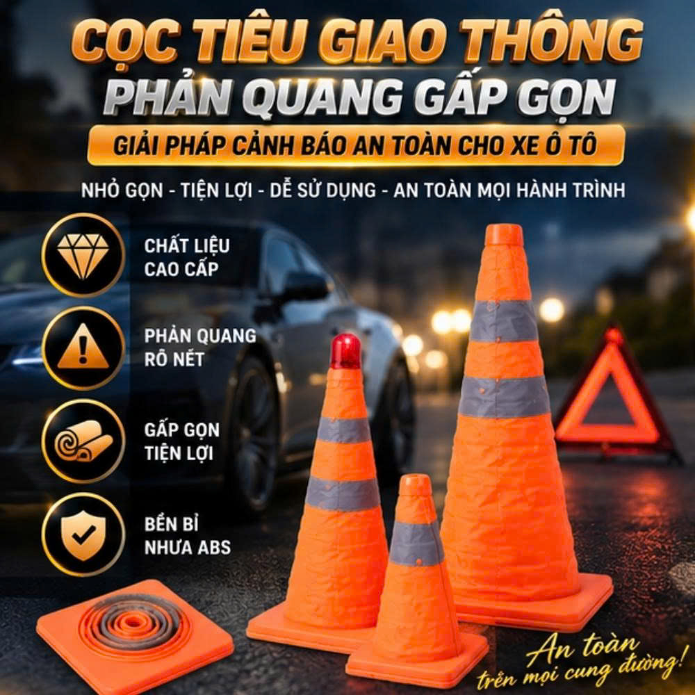 cọc tiêu giao thông phản quang gấp gọn
