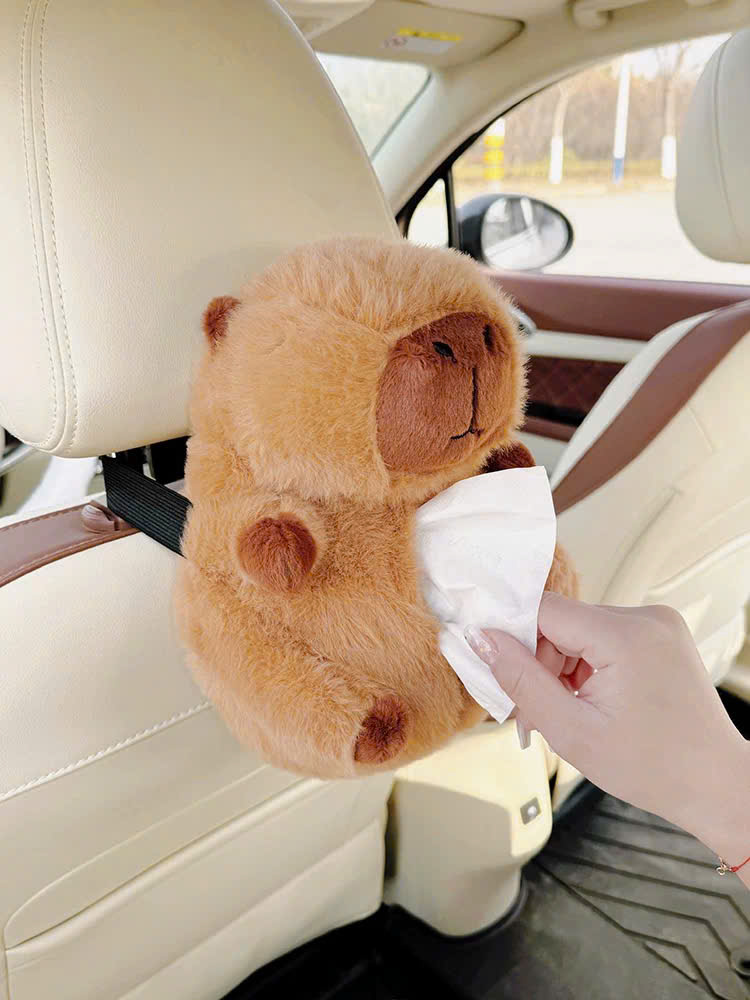 hộp đựng khăn giấy treo vai ghế oto hình chứ khỉ pipi ngộ nghĩnh- chuột capyara