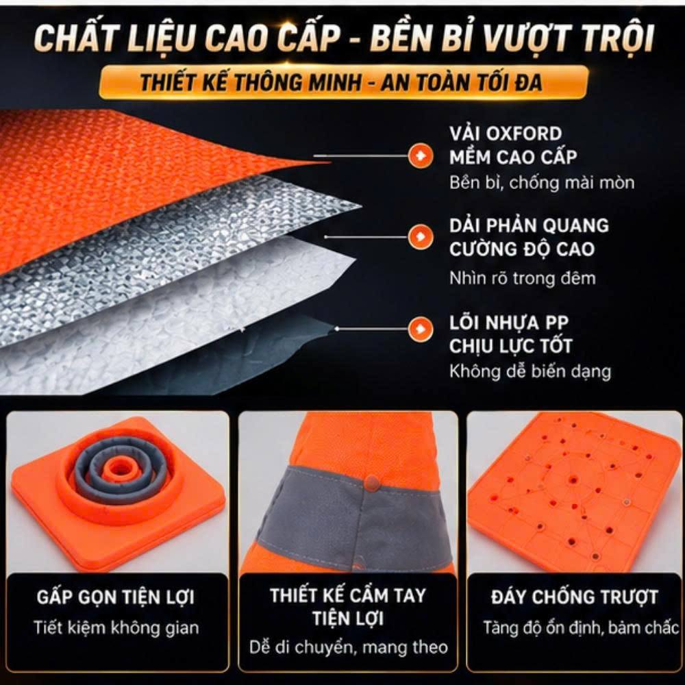 cọc tiêu giao thông phản quang gấp gọn
