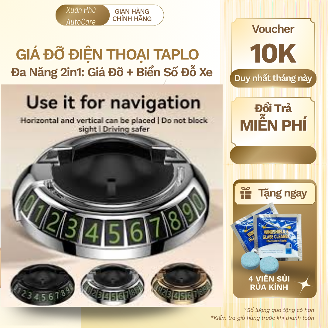 Giá đỡ điện thoại kiêm bảng số điện thoại xoay 360 độ