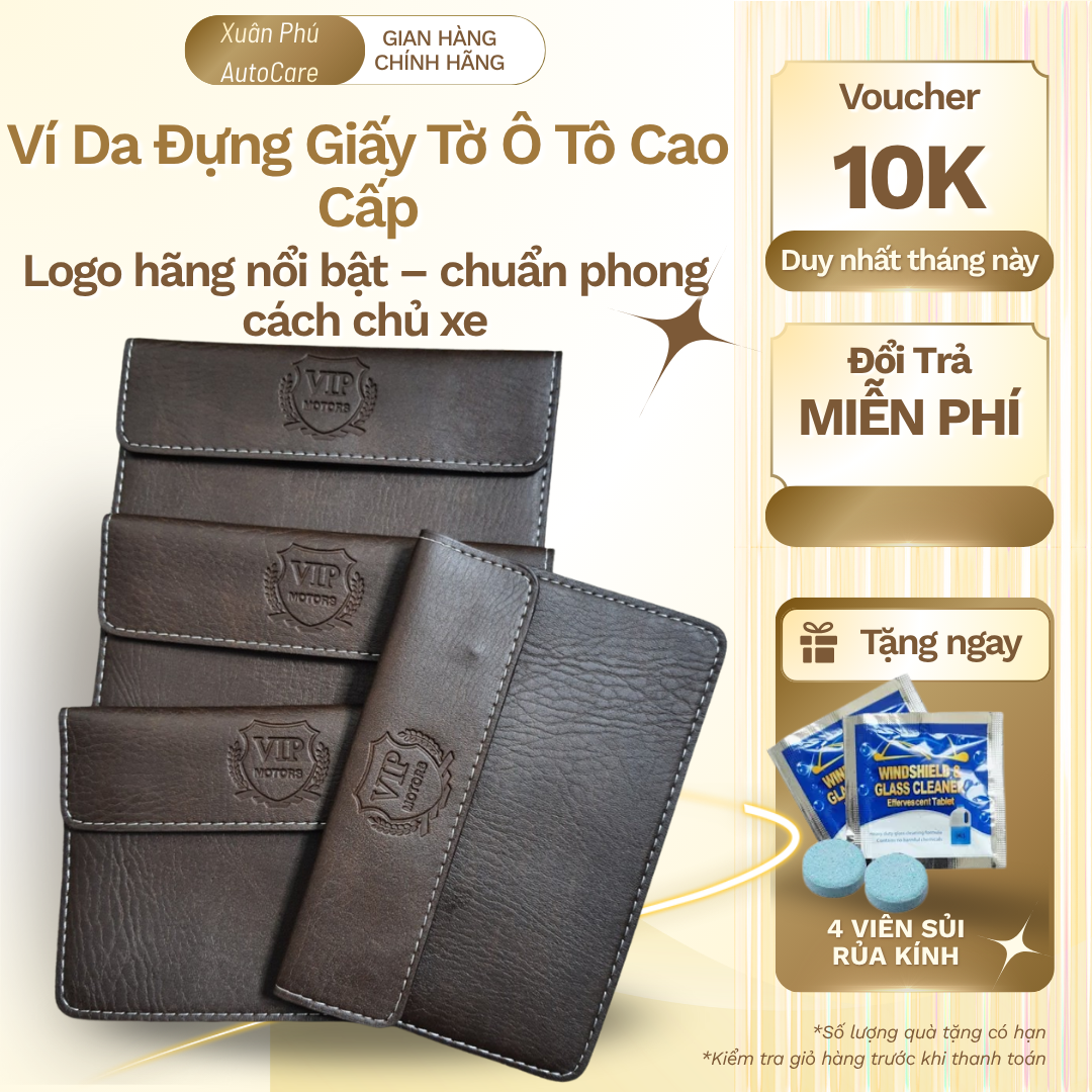 Ví da đựng giấy tờ có logo xe