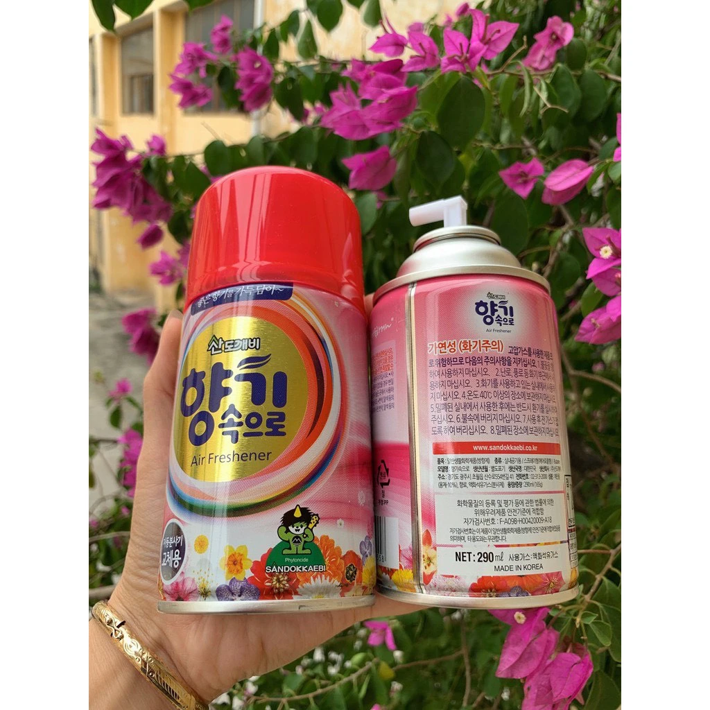 Nước hoa xịt thơm sandokkacbi korea 300ml - chai cafe màu hồng