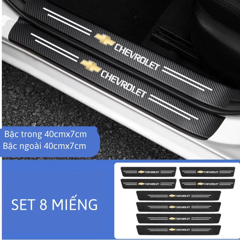 Combo bộ 9 miếng dán bậc cửa carbon