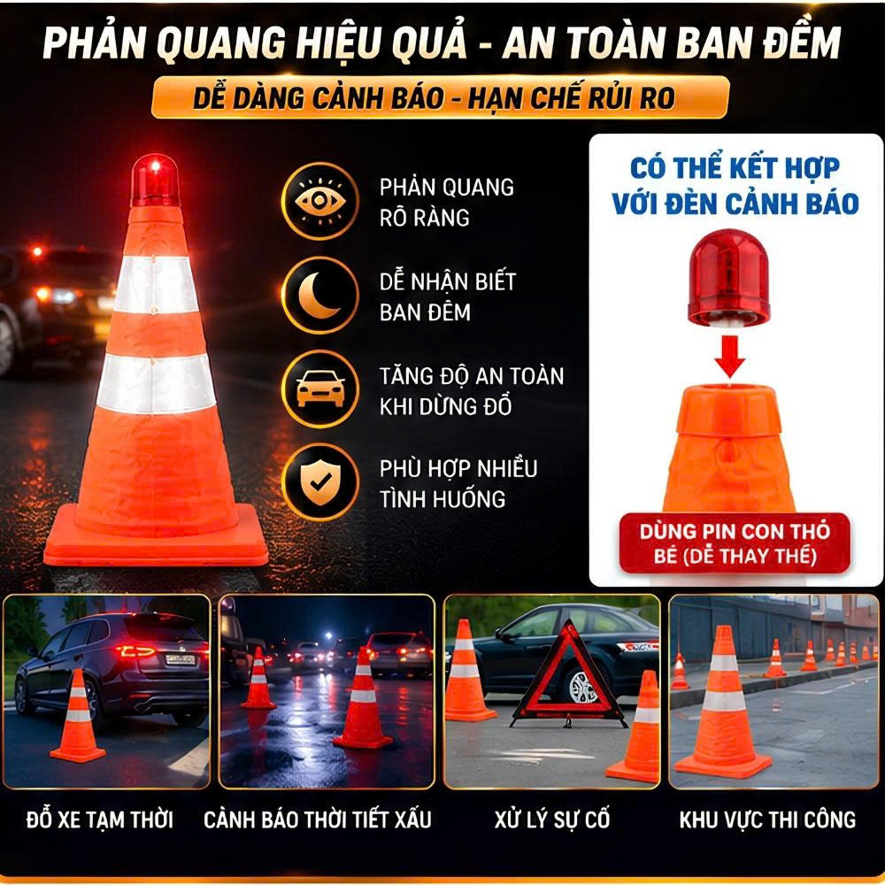 cọc tiêu giao thông phản quang gấp gọn