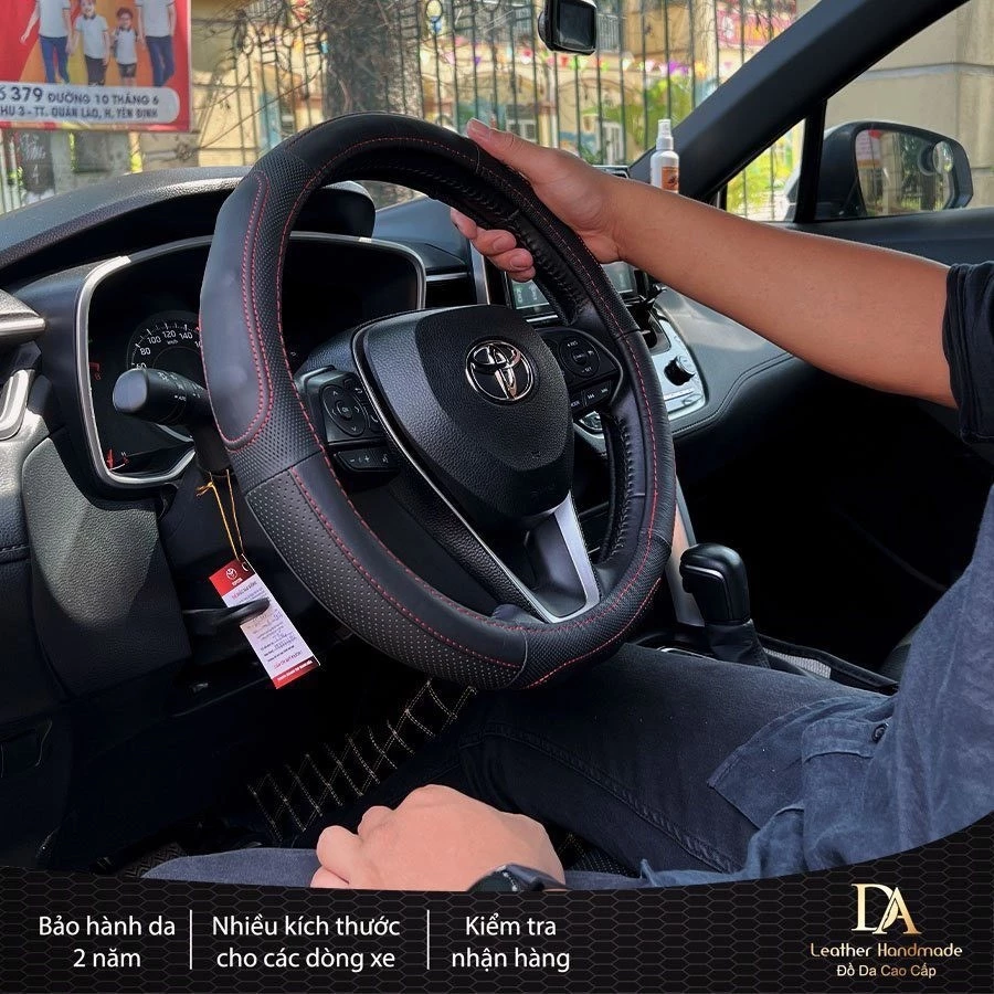 Bọc vô lăng da thật Tròn 38