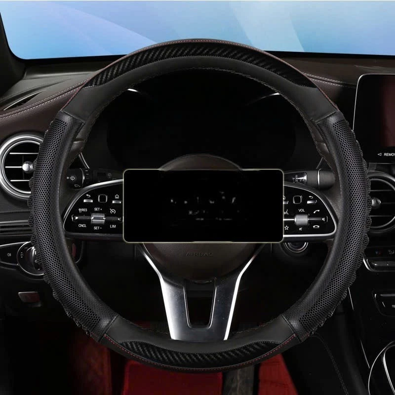 Bọc Vô Lăng da luxury vân carbon Tròn 49