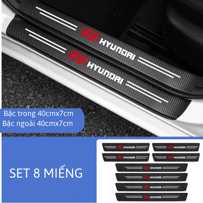 Combo bộ 9 miếng dán bậc cửa carbon