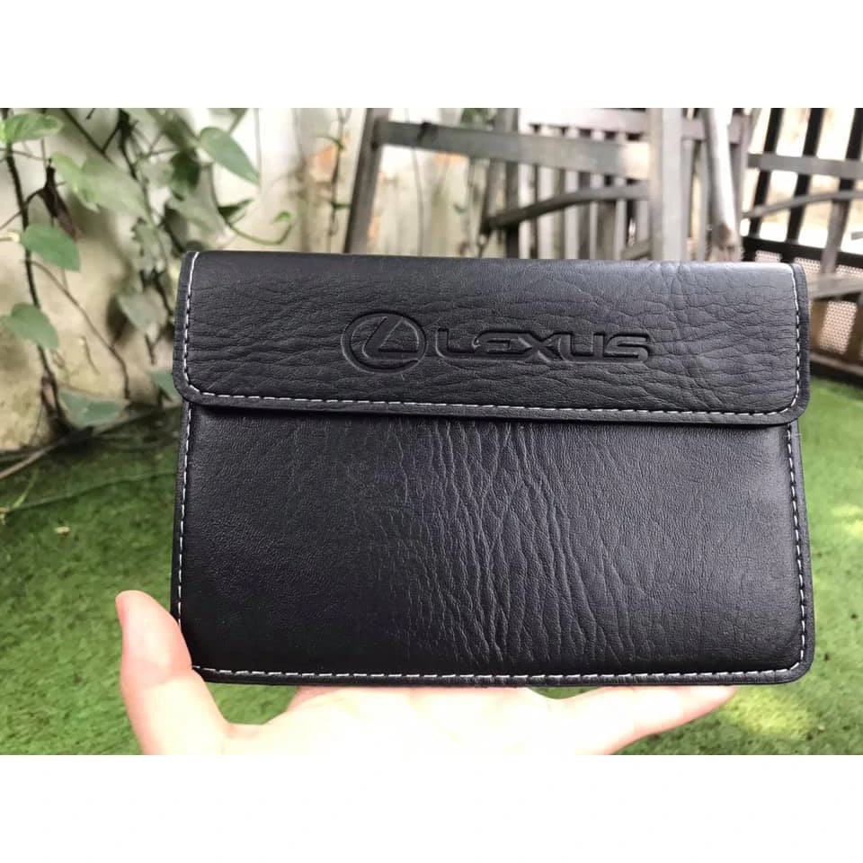 Ví da đựng giấy tờ có logo xe nâu