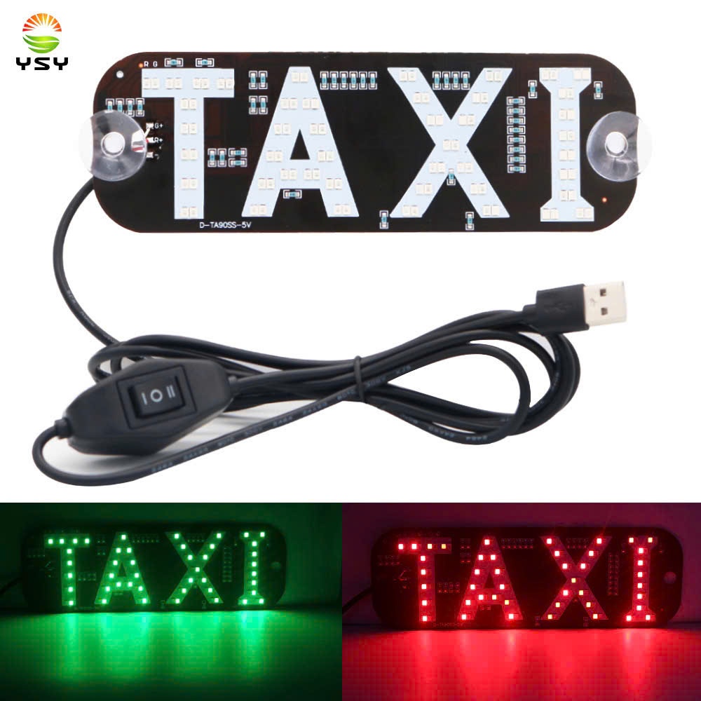 Đèn Led Chữ TAXI Thay Đổi 2 Màu, Đèn Báo Chữ TAXI Gắn Kính Lái Ô Tô